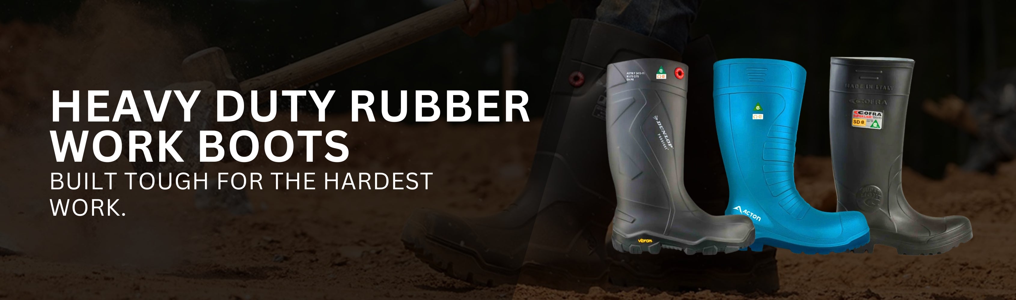 Heavy Duty Rubber Work Boots Banner