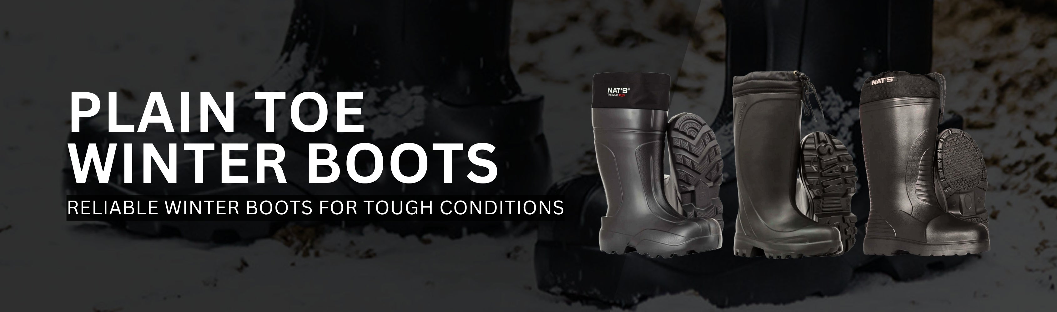 Plain Toe Winter Boots Banner