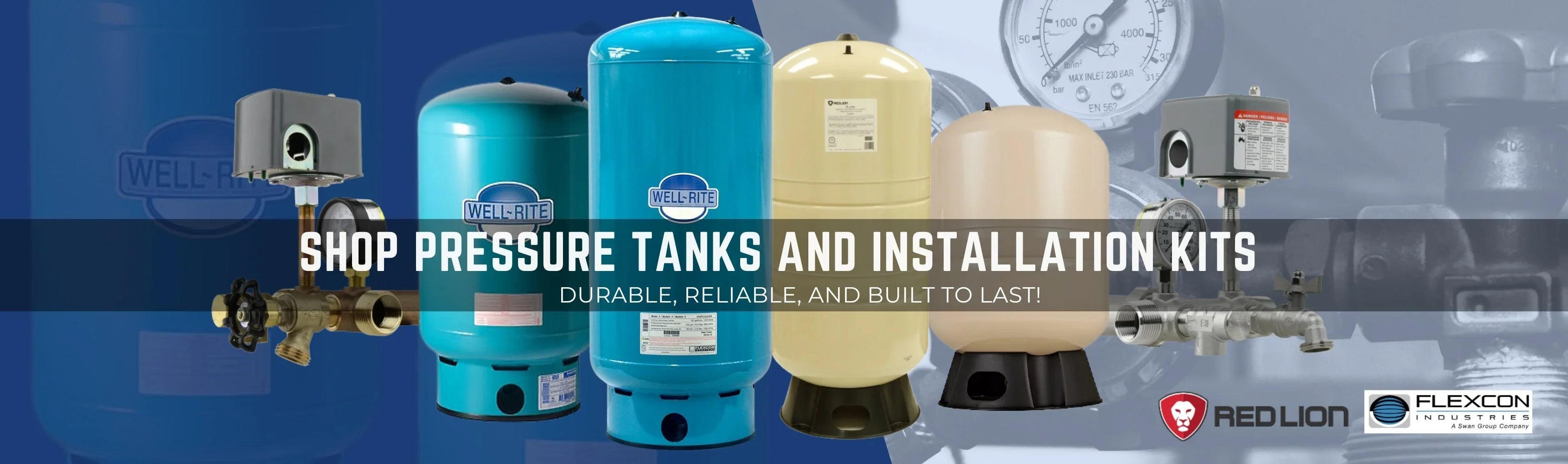 Pressure Tanks & Installation Kits Banner