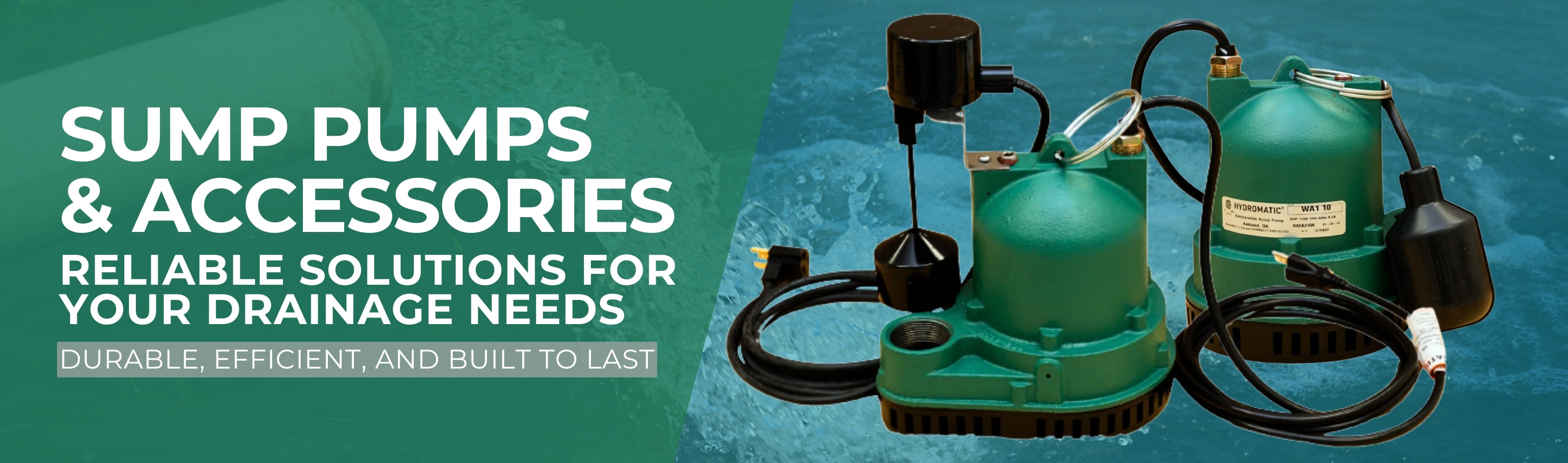 Sump Pumps and Accessories Banner