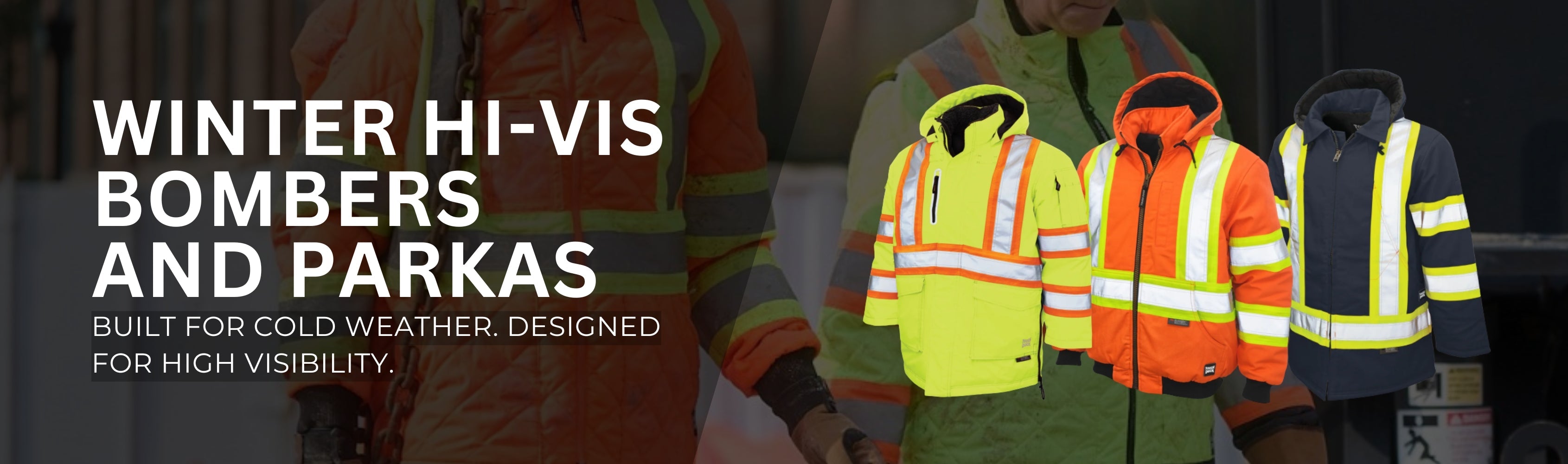 Winter Hi-Vis Bombers and Parkas Banner