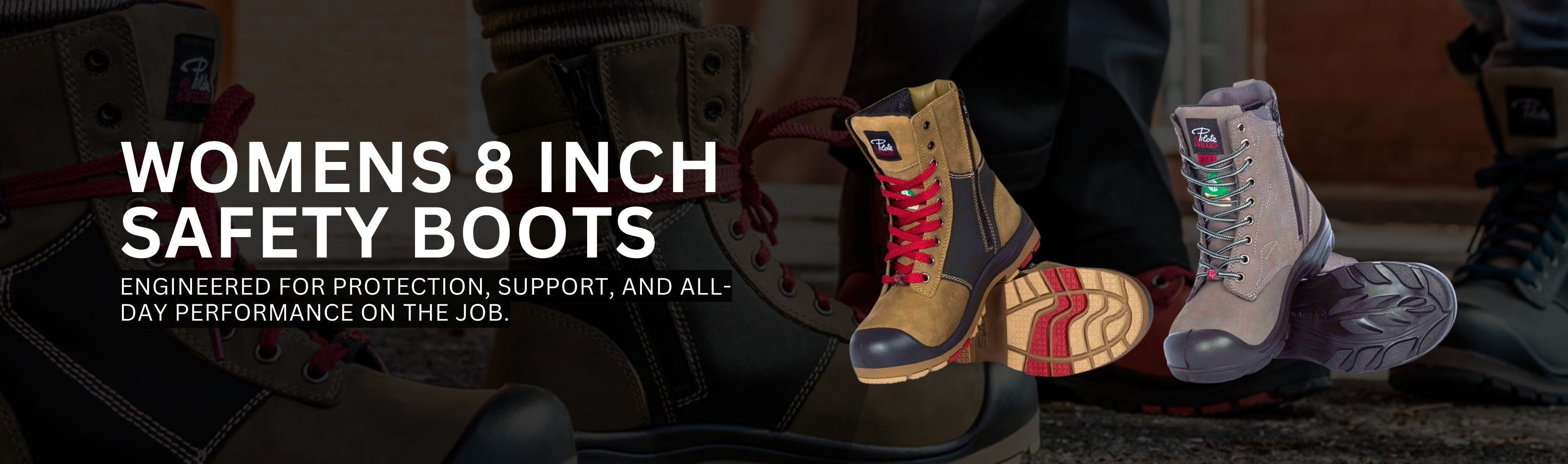 Womens 8 Inch Safety Boots Banner