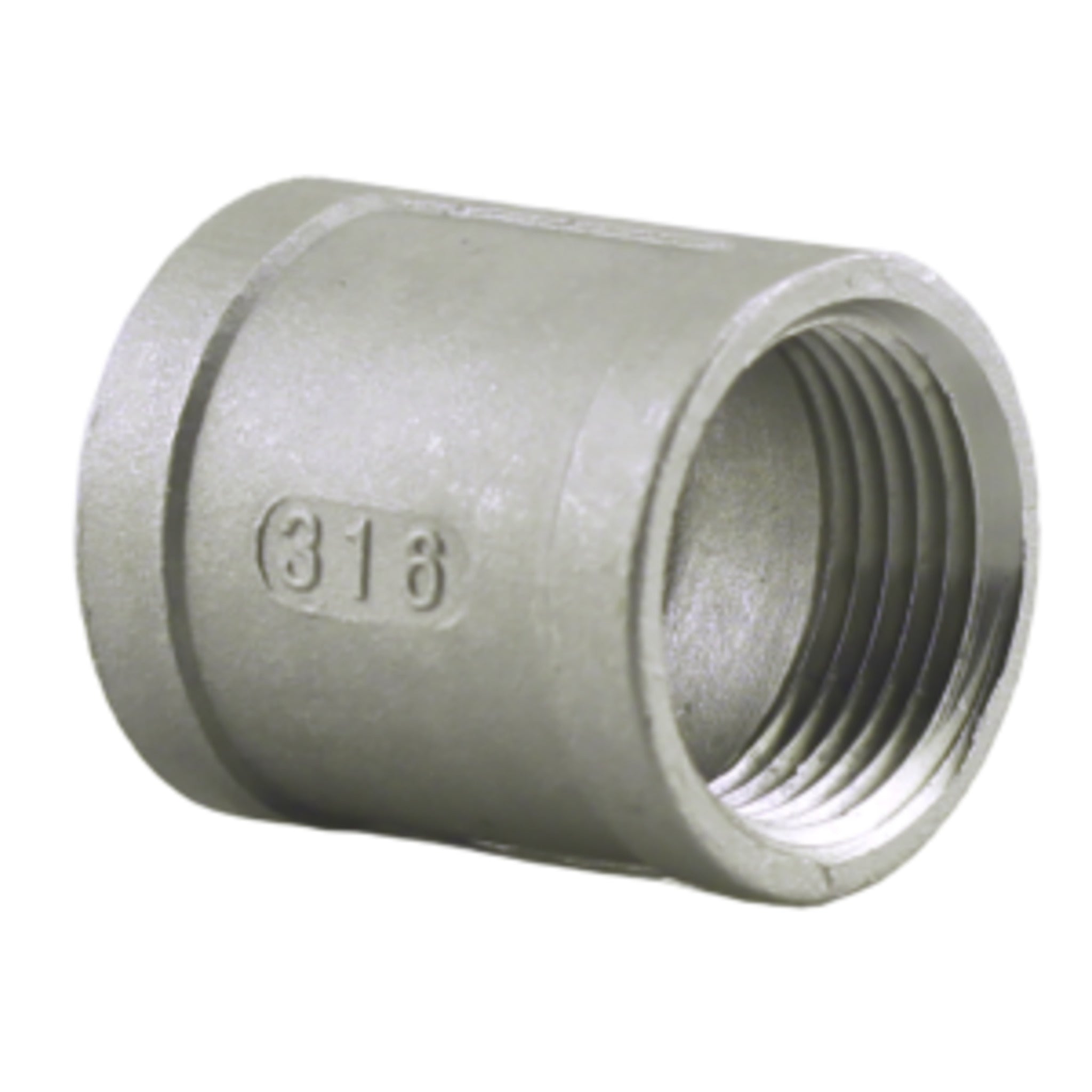 316 Stainless Steel Schedule 40 Coupling Pipe Fitting - FPT - Corrosion Resistant, NPT for Marine, Chemical, Water Treatment System | Sizes 1/8" to 2"