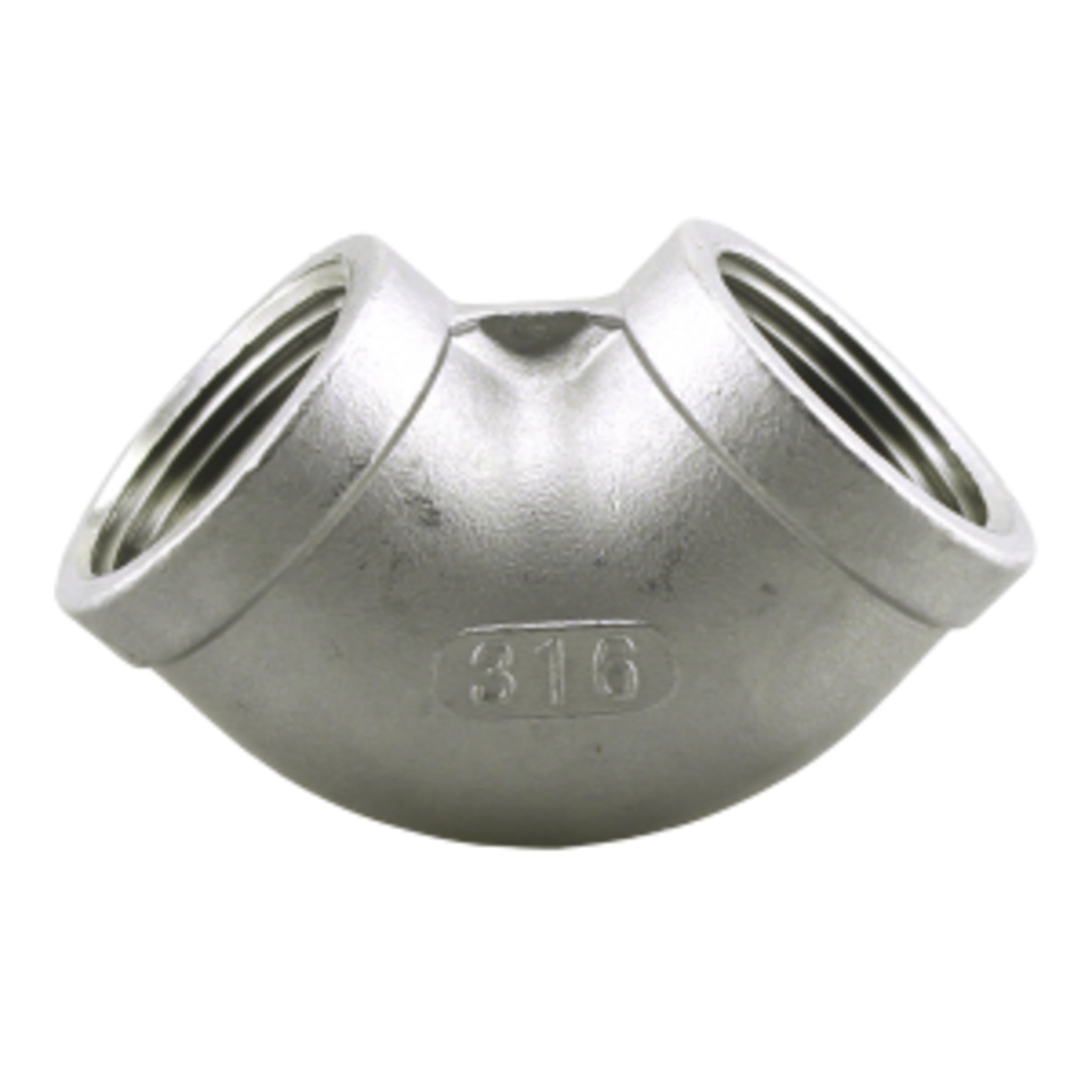 316 Stainless Steel Schedule 40 90° Elbow Pipe Fitting - FPT - Corrosion Resistant, Sizes 1/8" to 2" NPT for Marine, Chemical, Food, Water Systems