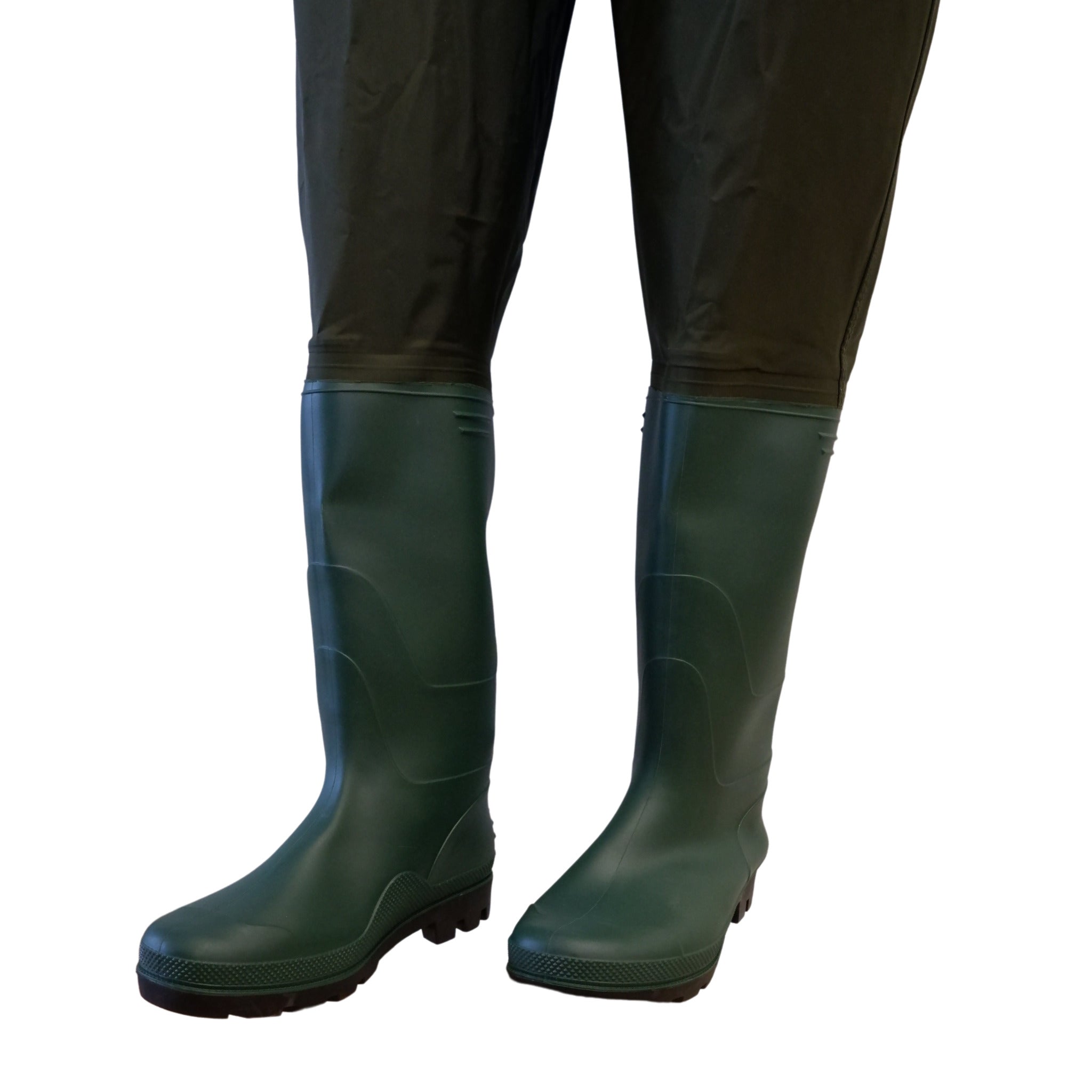 Green Trail Men's PVC/Nylon Chest Waders - Waterproof Stream Feather with Cleated Sole for Fishing, Durable & Comfortable Design | Sizes 7-13