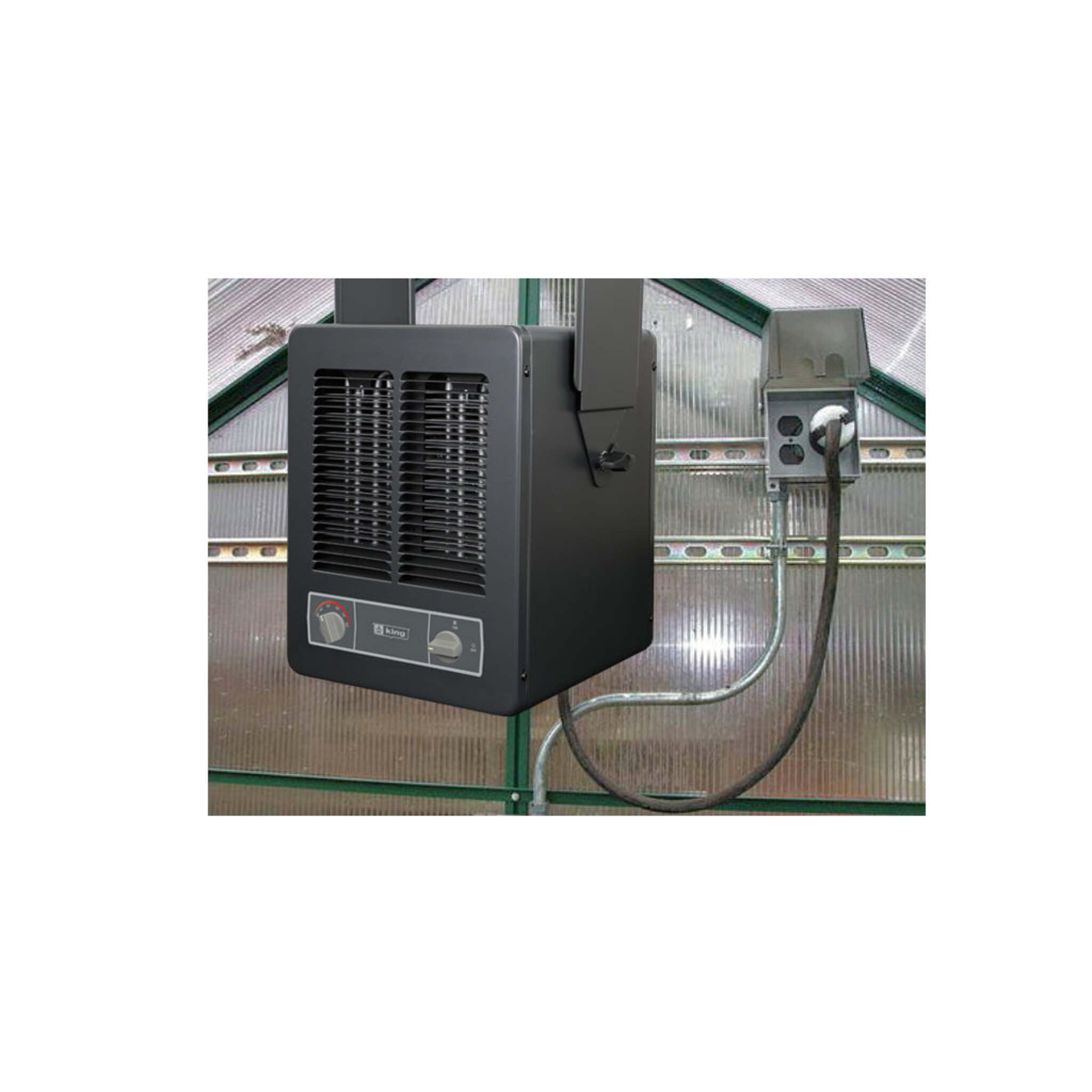 King KBP Compact Electric Unit Heater | Multi-Watt | 120V & 240V Models | Built-In Thermostat | Wall/Ceiling Mount | Shop, Garage, Greenhouse Heat