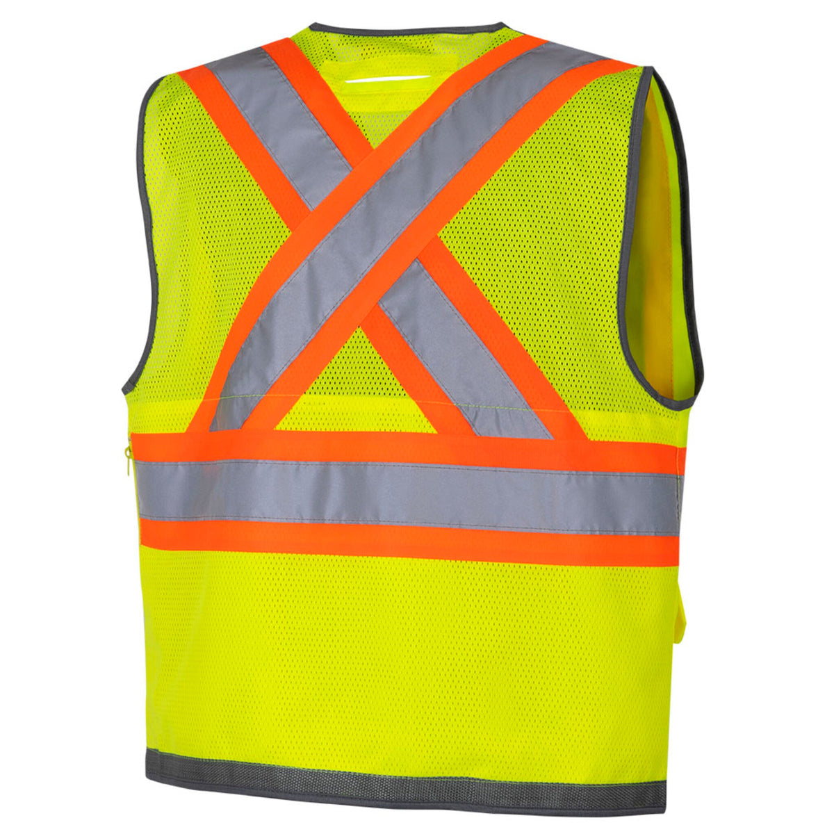 Pioneer Men's Hi Vis Safety Surveyor Vest | CSA/ANSI Certified, Poly Mesh Back, 12 Pockets, Durable Oxford Front, Breathable Workwear | Sizes S-4XL - Items
