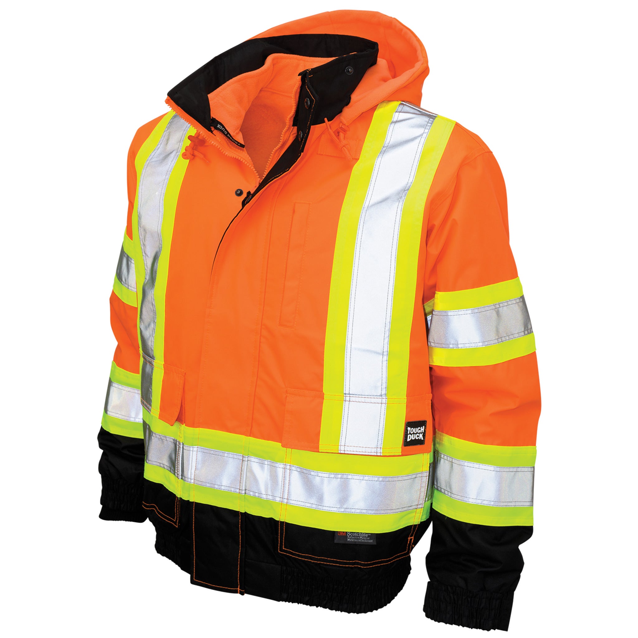 Tough Duck Men's Hi Vis Work Bomber Jacket S413 CSA 300D Poly Oxford