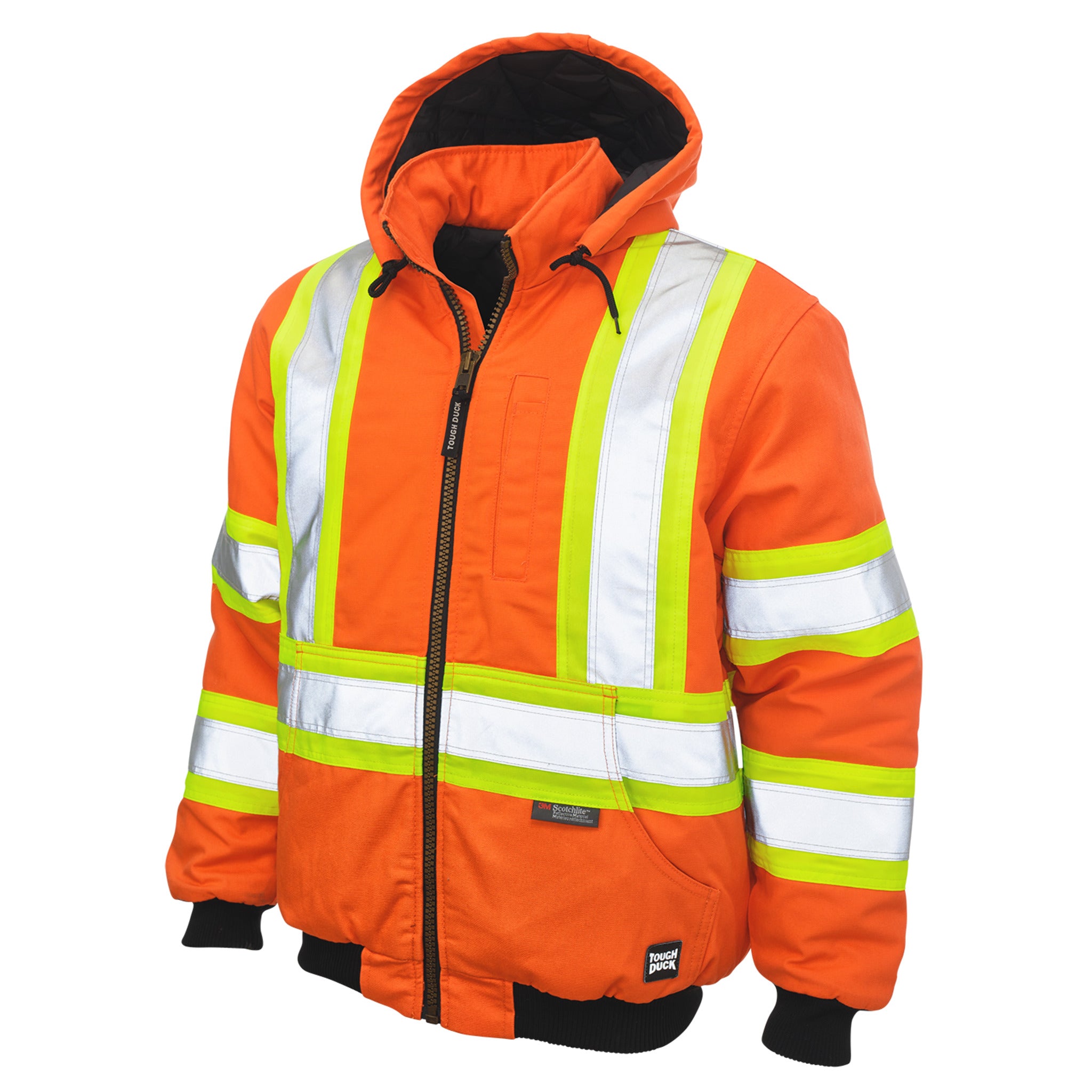 Reflective Jacket Mens Hi Vis Clothing Tough Duck SJ25 Men's Hi