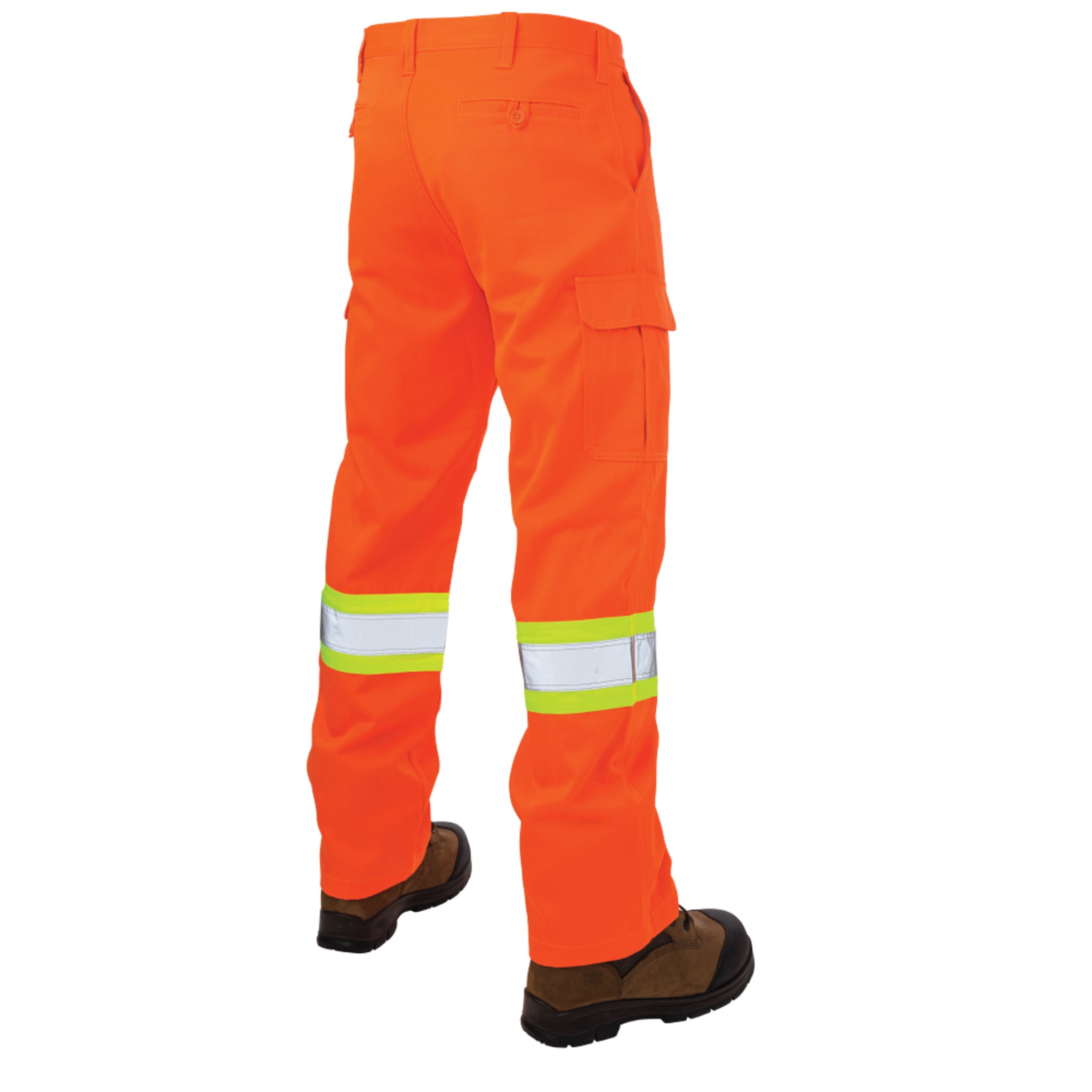 Tough Duck SP01 Men's Hi Vis Cargo Work Pants - Poly/Cotton, Heavy Duty, Lightweight, Reflective, CSA/ANSI Certified, Mining Approved, Multi-Pocket, Durable | Sizes 30-40