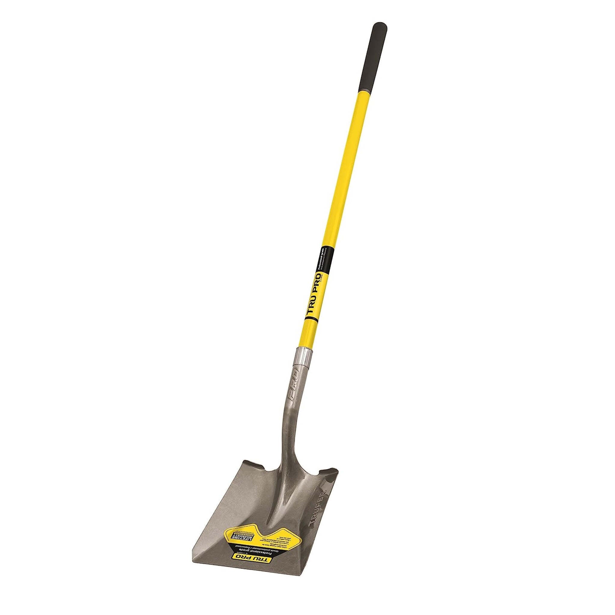 Truper Tru Pro Square Blade Shovel with 48" Fiberglass Handle and Extended Steps