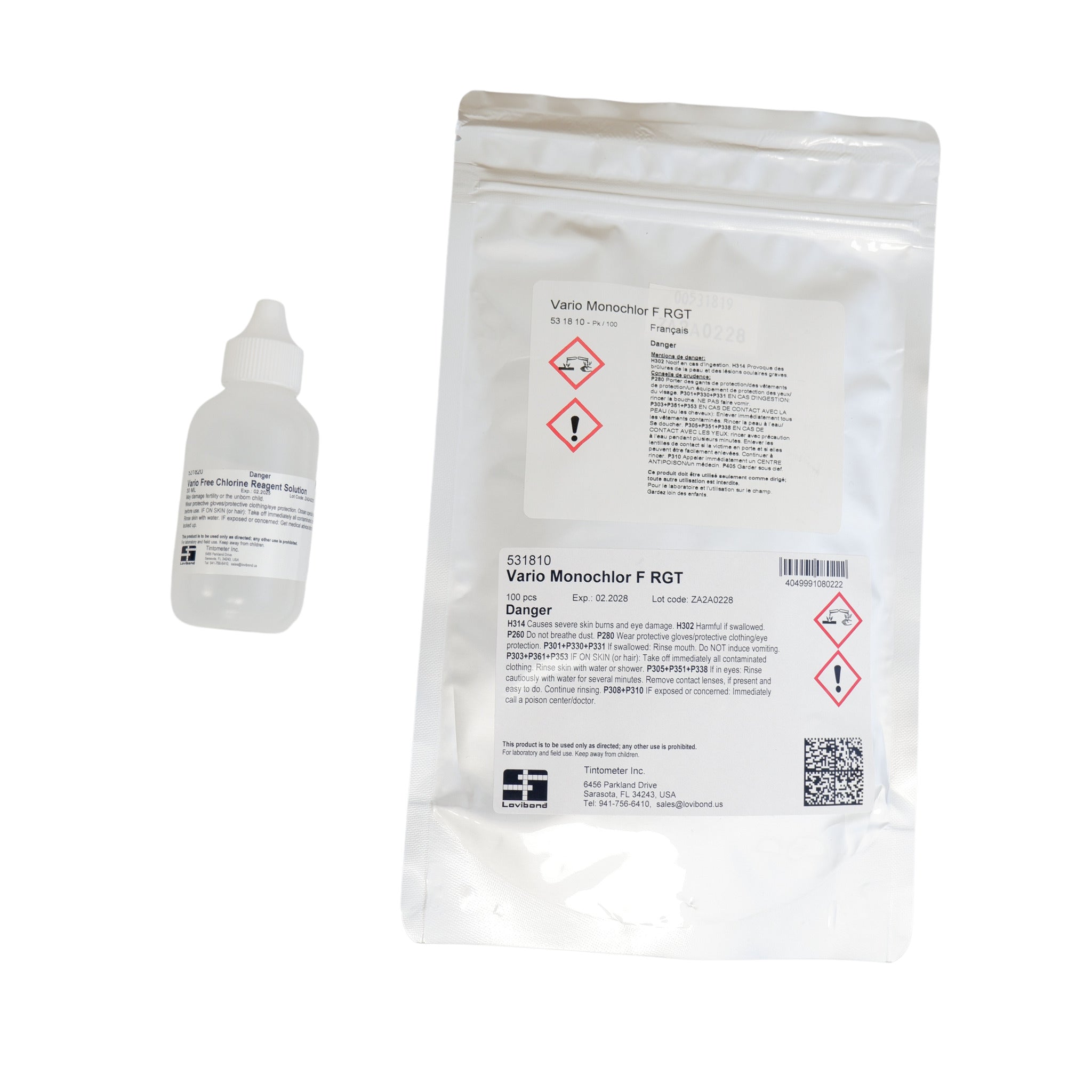 Vario Free Ammonia Monochloramine Reagent Set | 100 Tests Using Indophenol Method | Compatible with Lovibond®, Hach®, and Other Instruments