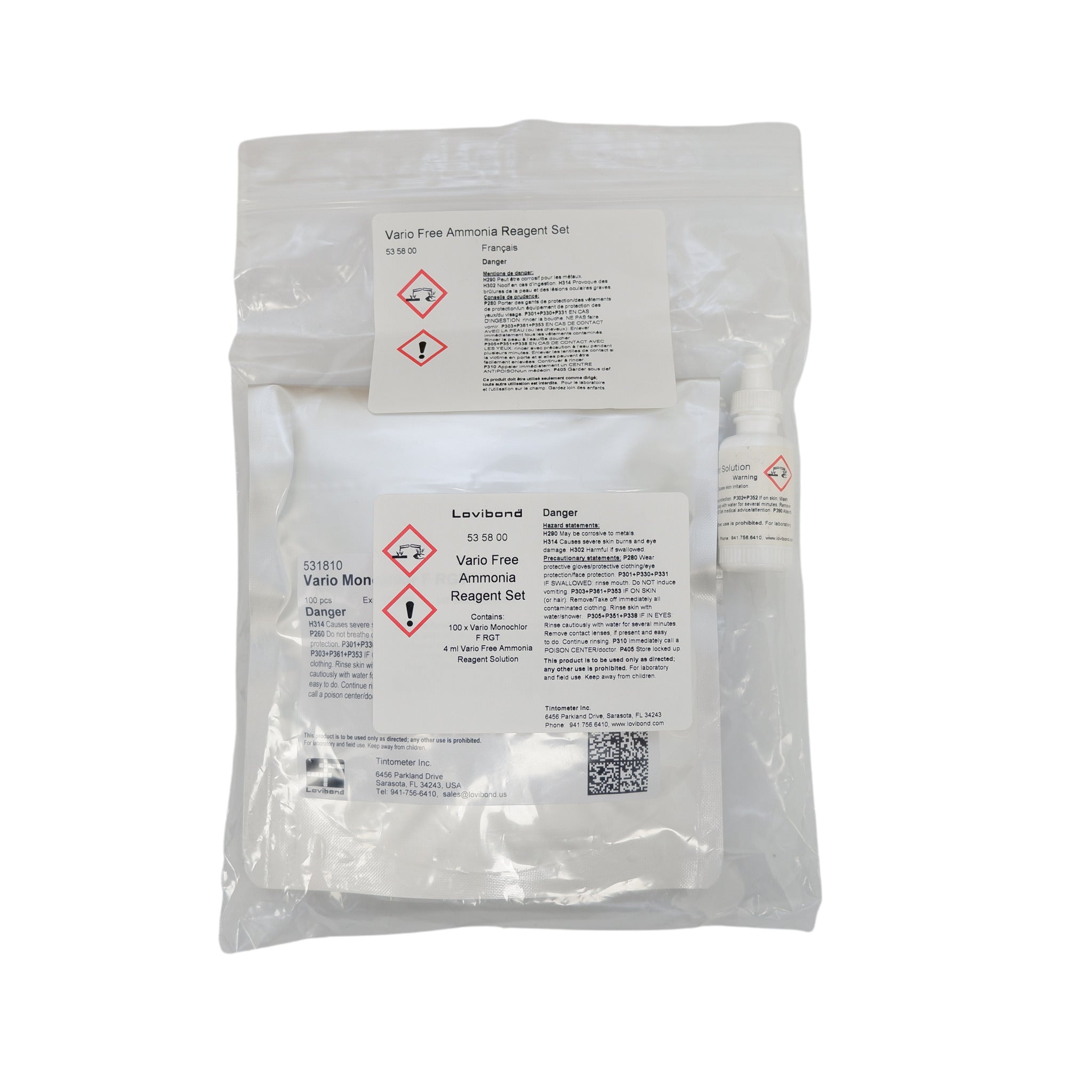 Vario Free Ammonia Monochloramine Reagent Set | 100 Tests Using Indophenol Method | Compatible with Lovibond®, Hach®, and Other Instruments