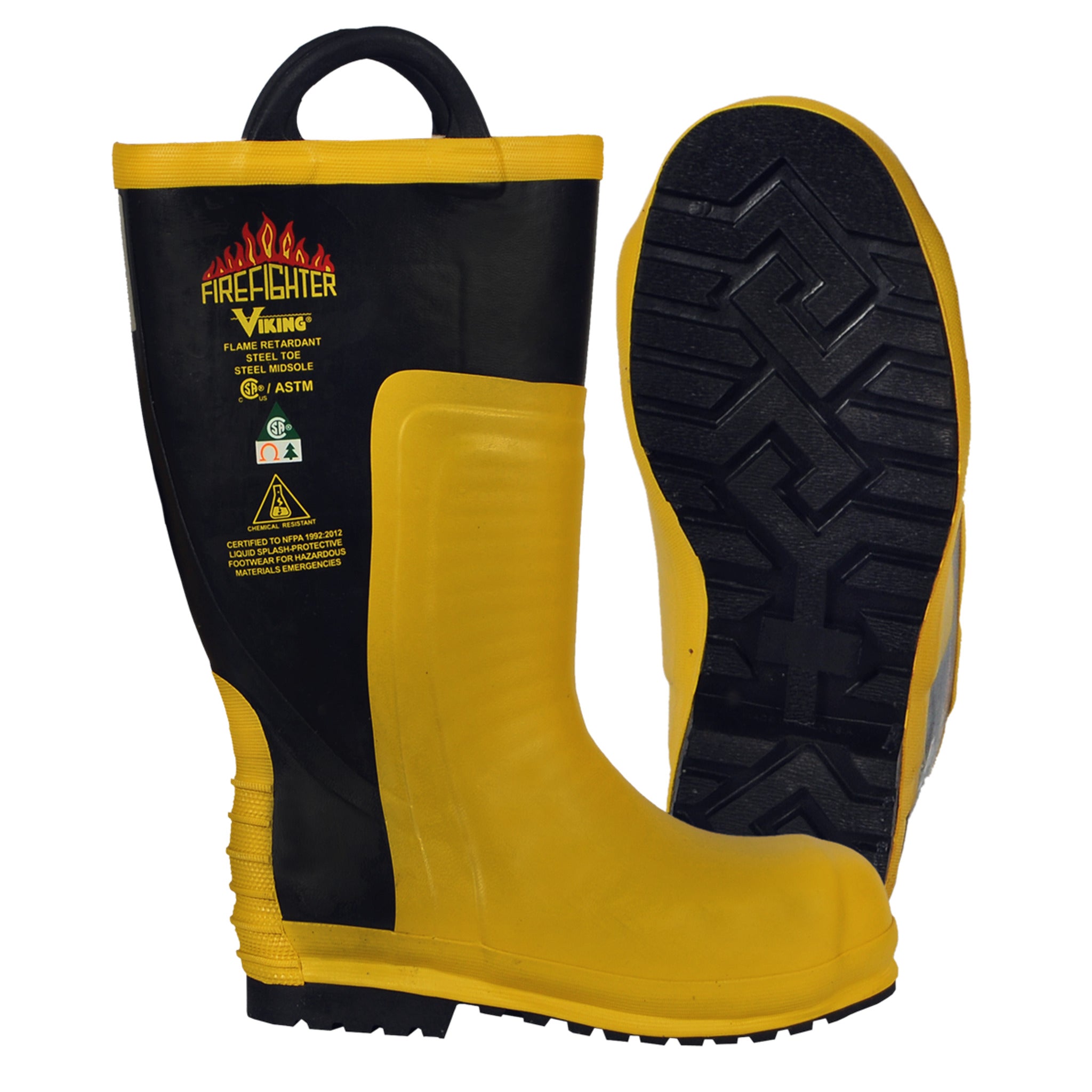 Viking VW91 Firefighter® Chainsaw Boots - Flame + Chemical-Resistant, 16" Height, Steel Toe, CSA & NFPA Certified, Class 3 Protection | Sizes 8-14