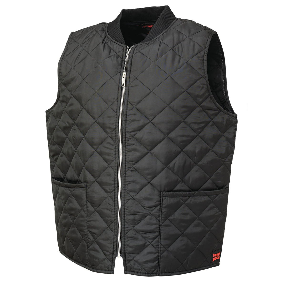 Tough Duck WV07 Men's Freezer Vest - Poly Insulated, Diamond Quilt, Rib Knit Collar, YKK Zip, Pockets, Durable, Warm, Ideal for Cold Storage, Workwear | Sizes S-5XL - Items