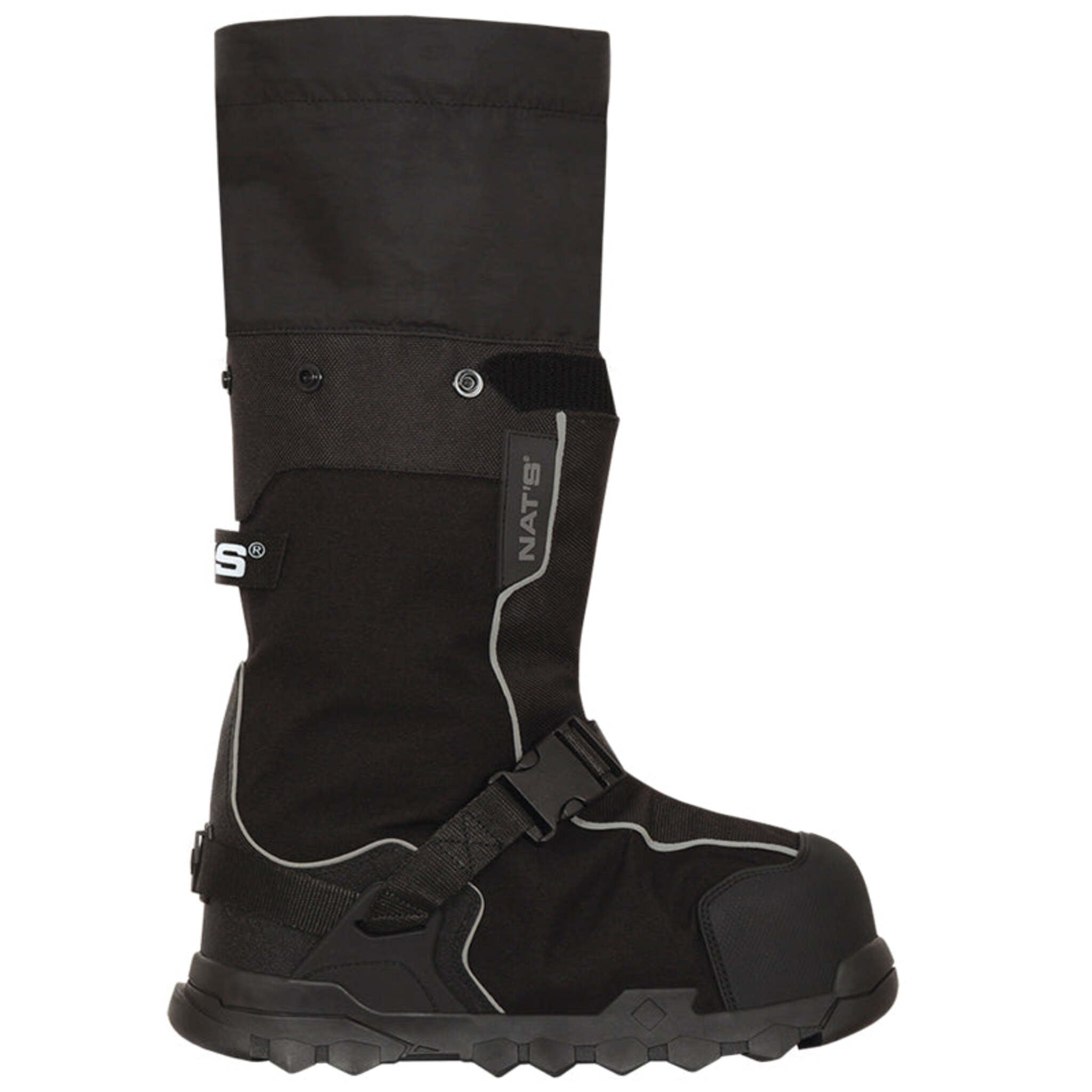 Nats Men's Work Boot Overshoes | Primaloft® Insulated, Extendable Cuff, 900D Polyester, Durable Outsole, Adjustable Strap, Reflective Bands | Sizes S-3XL