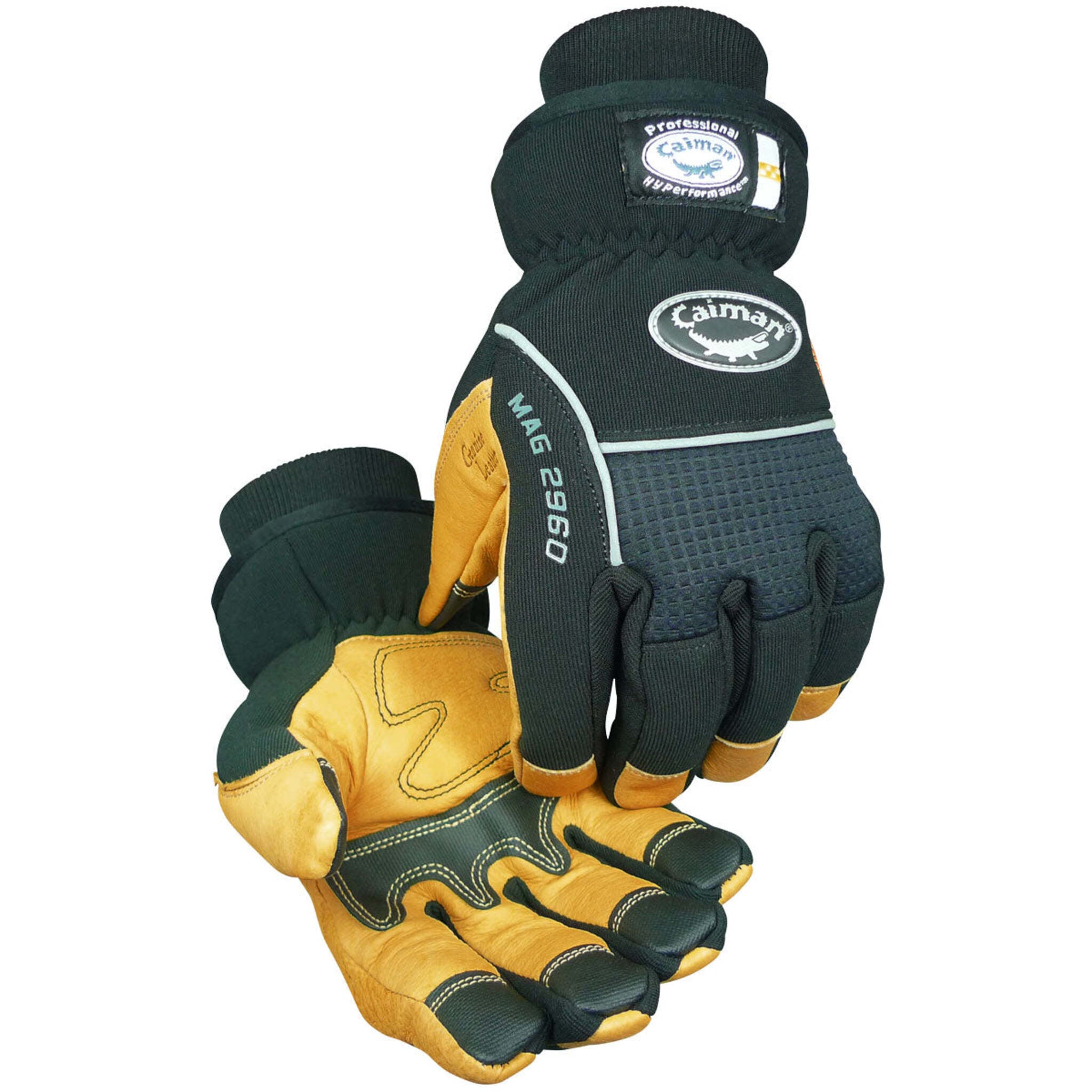 Caiman 2960 MAG Pig Grain Leather Waterproof Winter Work Gloves – HEATRAC Insulated, Durable, Flexible for Construction, Utility & Cold Weather Use
