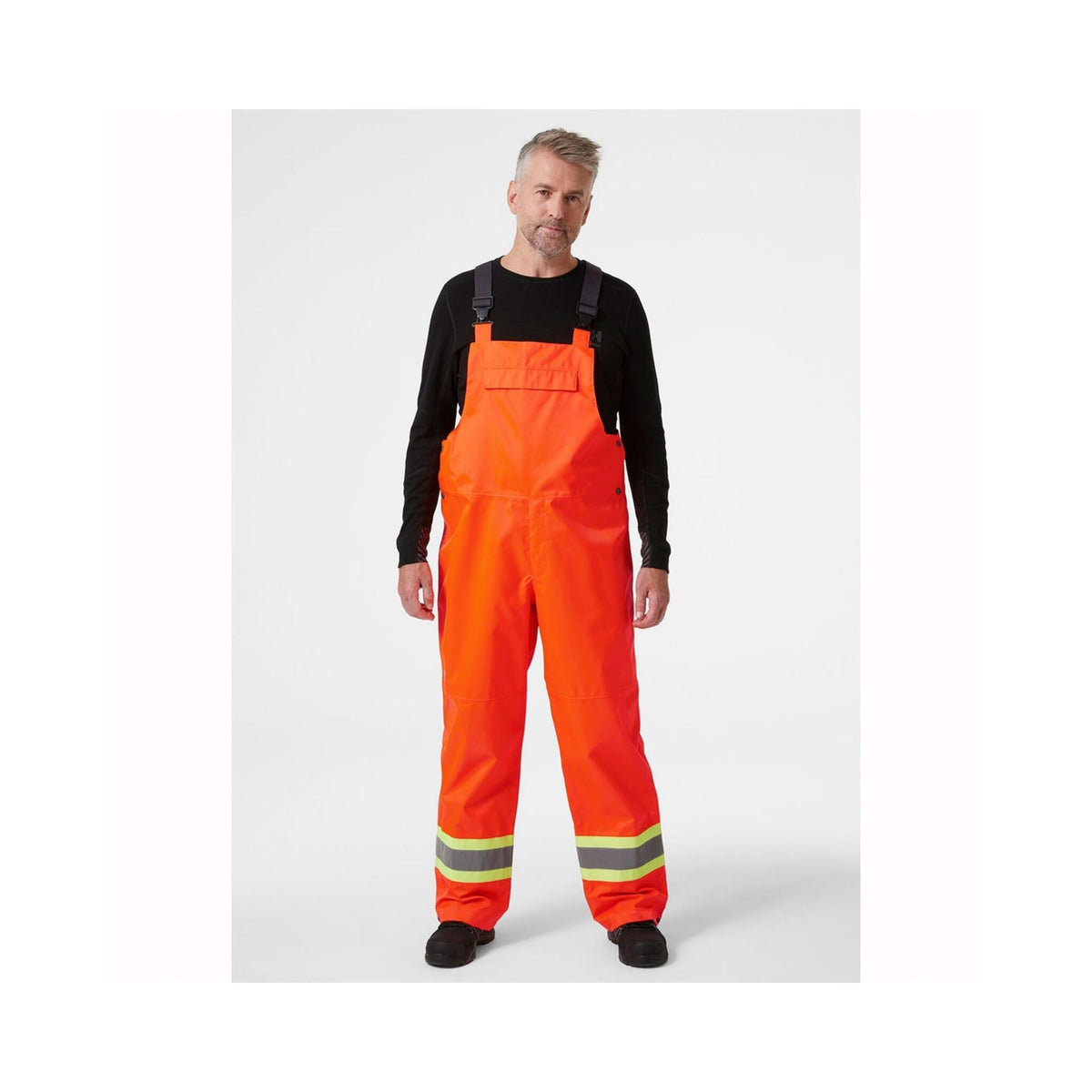 Helly Hansen Men's Hi Vis Shell Bib Work Pants 71443 Alta - CSA Helly Tech, Waterproof, Breathable, Reflective, Adjustable, Construction, Utilities | Sizes S-4XL - Items