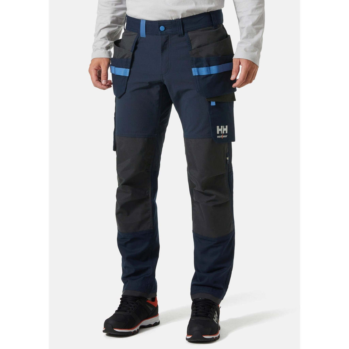 Helly Hansen Men's Construction Pants 77406 – Oxford 4X Stretch Fabric, Hanging & Knee Pad Pockets, Reinforced, Durable Workwear | Sizes 30-44 - Items