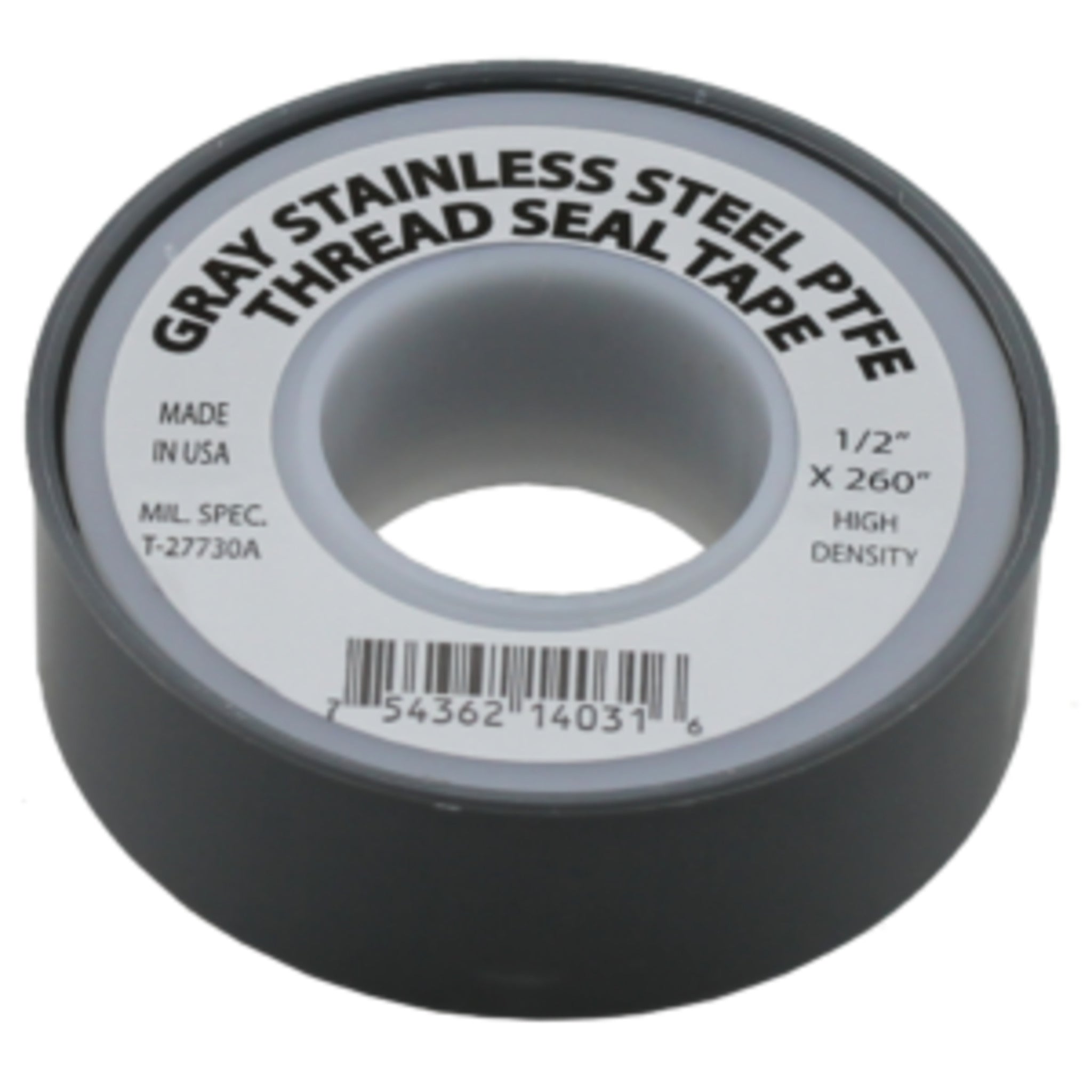 High-Density 1/2" x 520" Gray Stainless Steel Thread Seal Teflon Tape: Premium Nickel-Infused Anti-Galling Solution for Secure Sealing