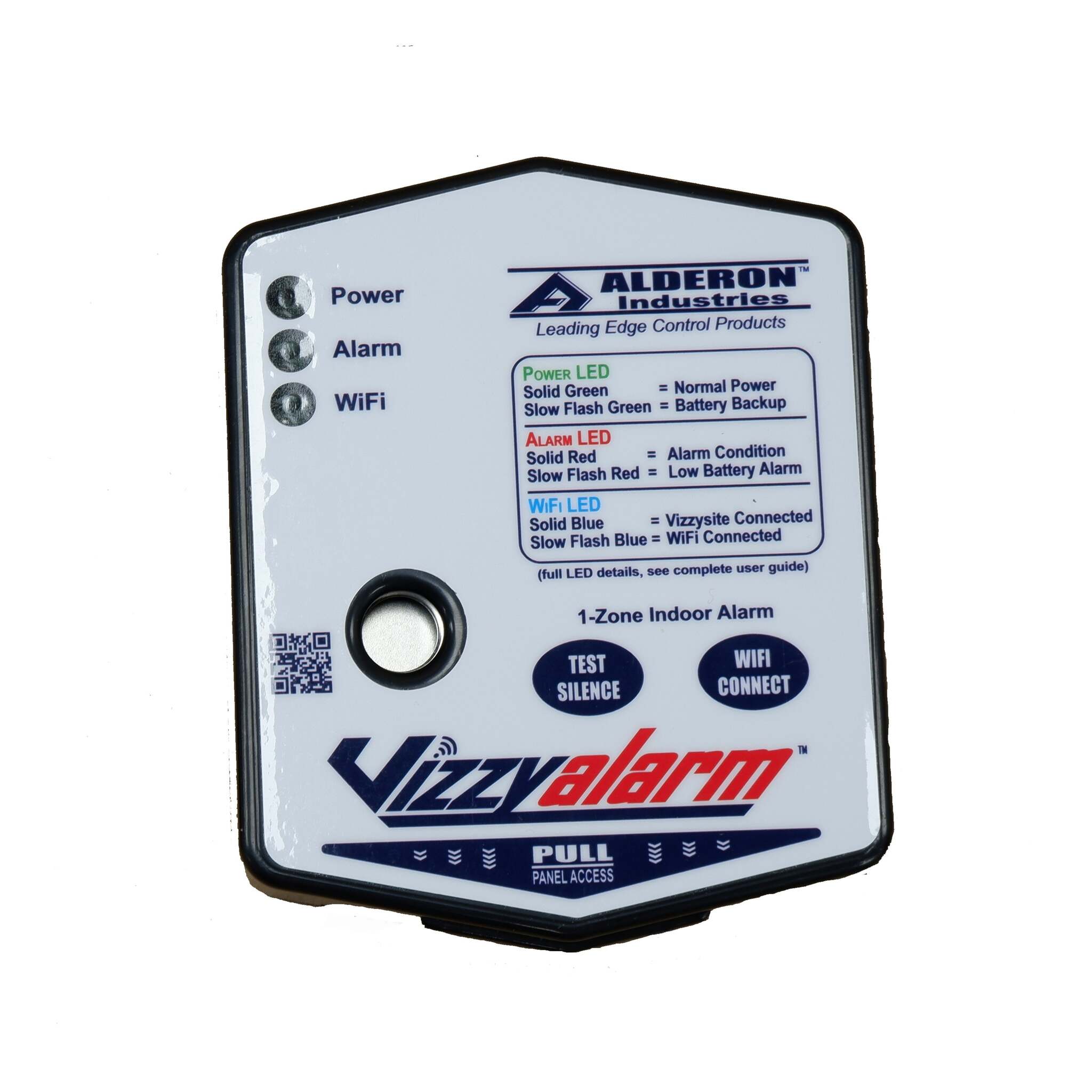 Alderon VizzyAlarm™ 1-Zone WiFi Liquid Level Alarm – Real-Time Email/Text Alerts, Dry Contact Sensor Ready, Battery Backup, for Home & Facility Use