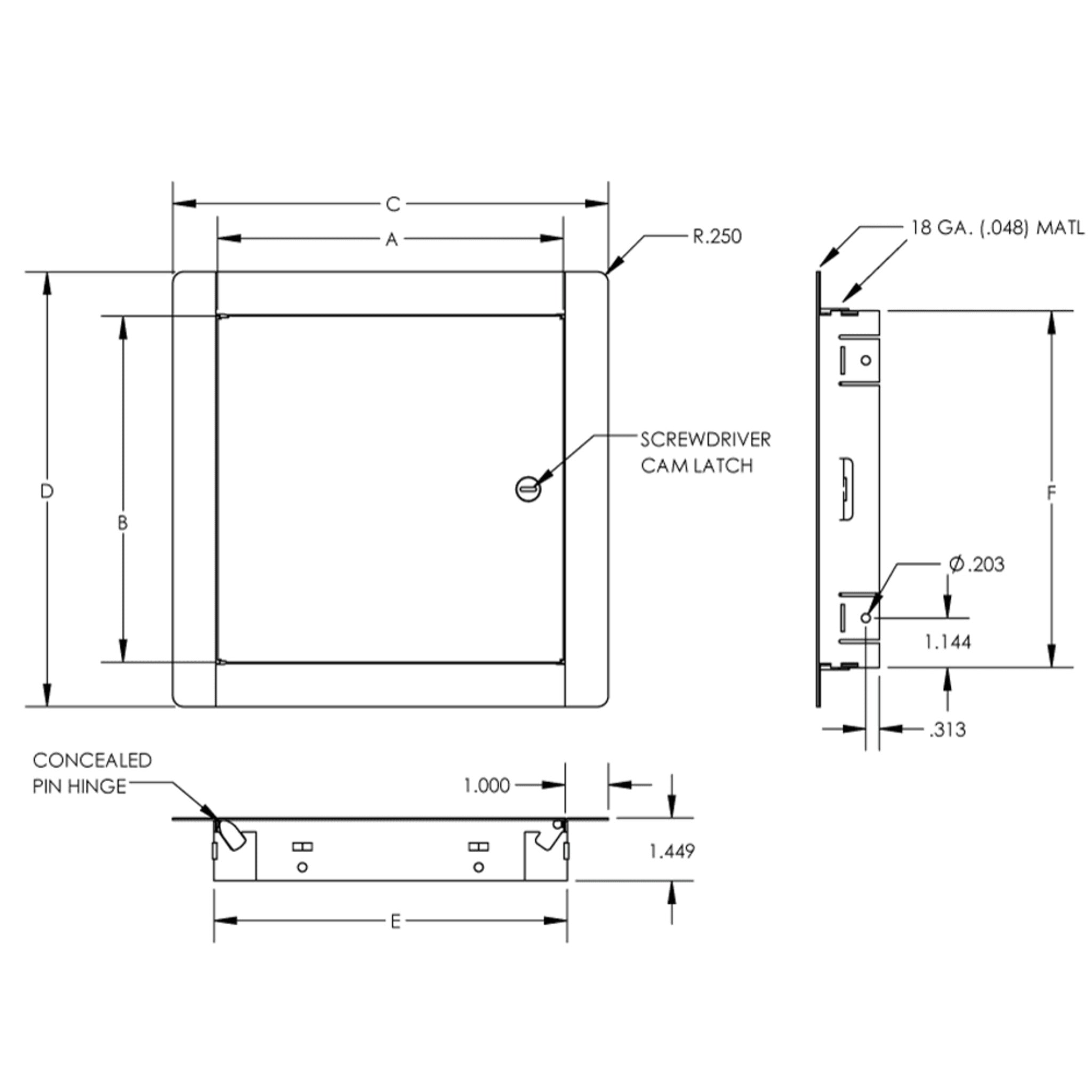 Acudor ED-2002 Universal Economy Flush Access Door