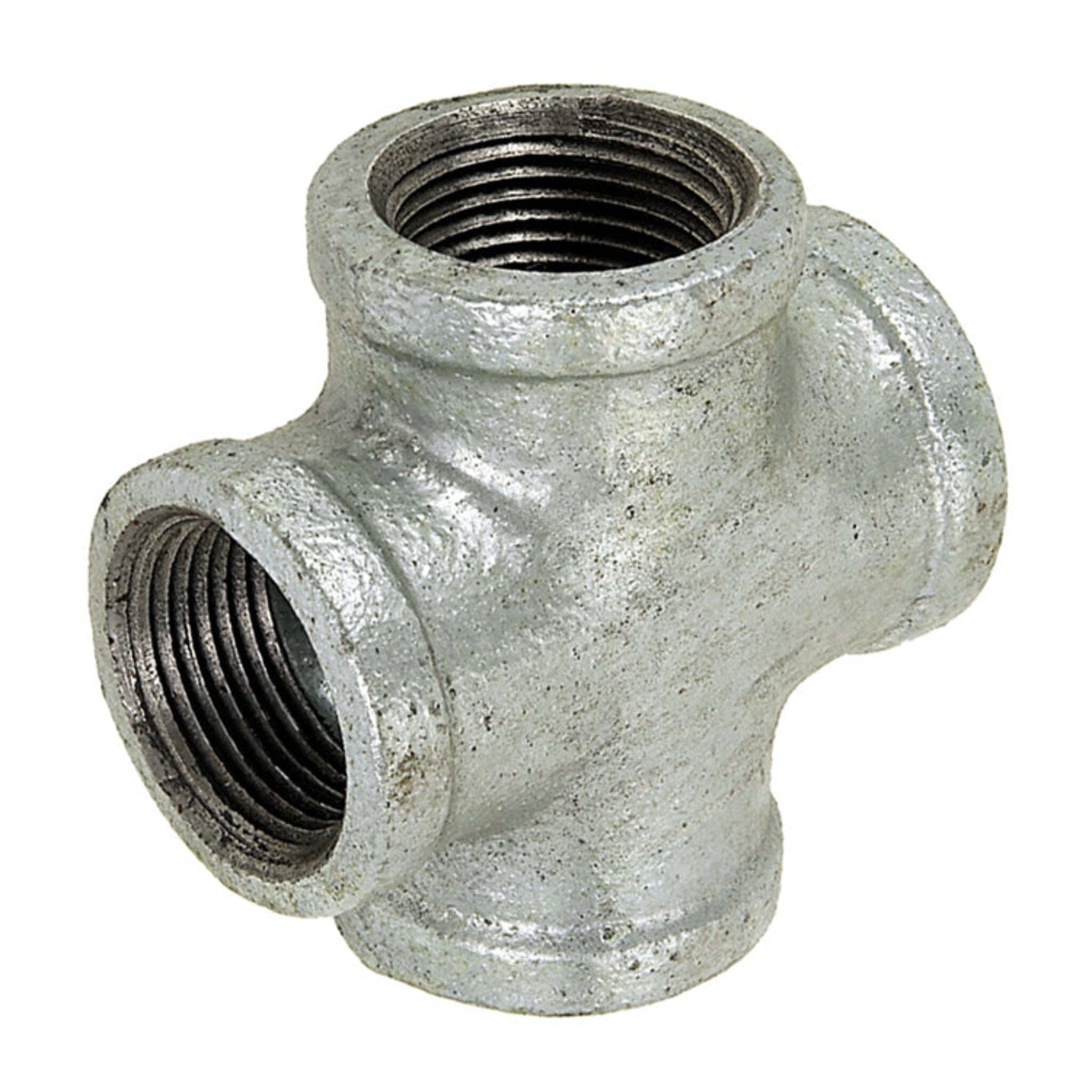 Galvanized Malleable Class 125 4-Way Pipe Cross Fitting, Corrosion Res