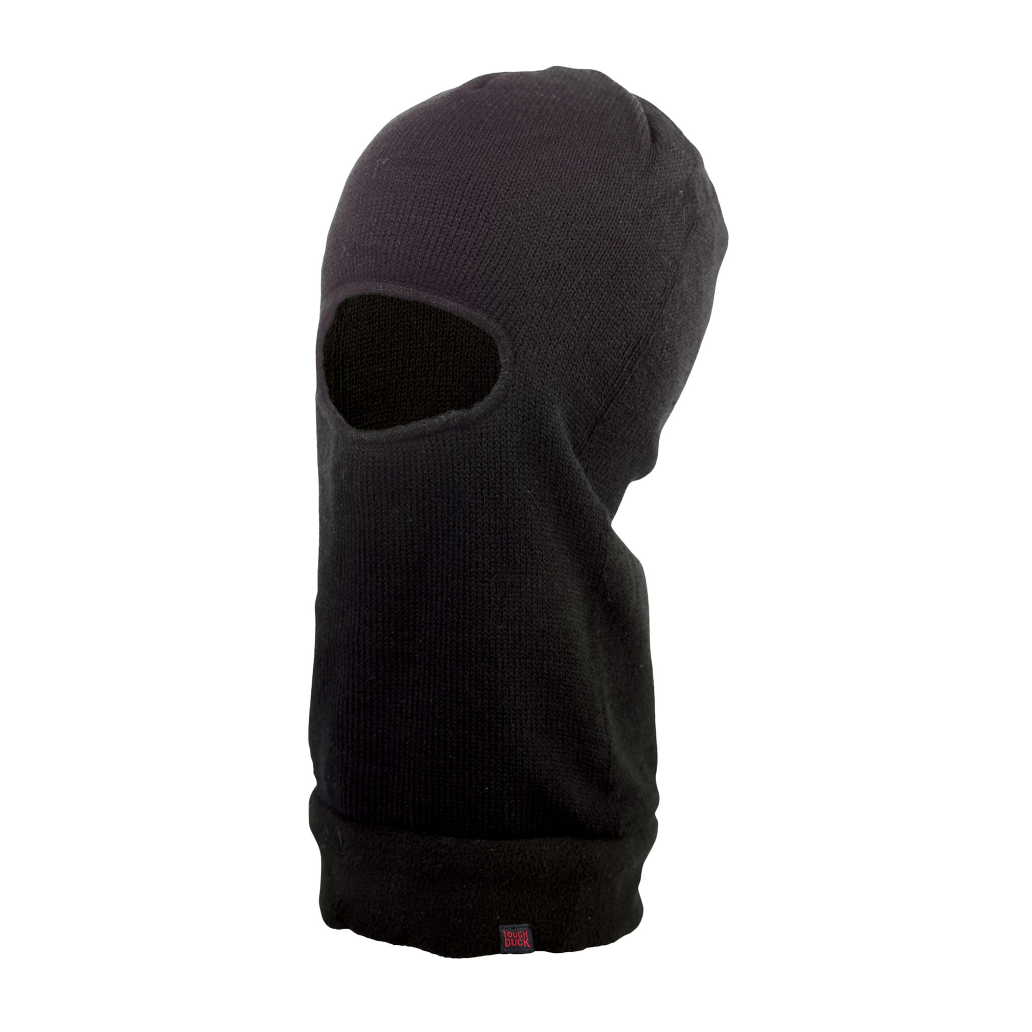 Tough Duck I256 Balaclava - Acrylic Knit, Fleece Lined, Black, Full-Face Coverage, Exceptional Heat Retention, Luxurious Comfort, Winter Protection, Durable Design | One Size
