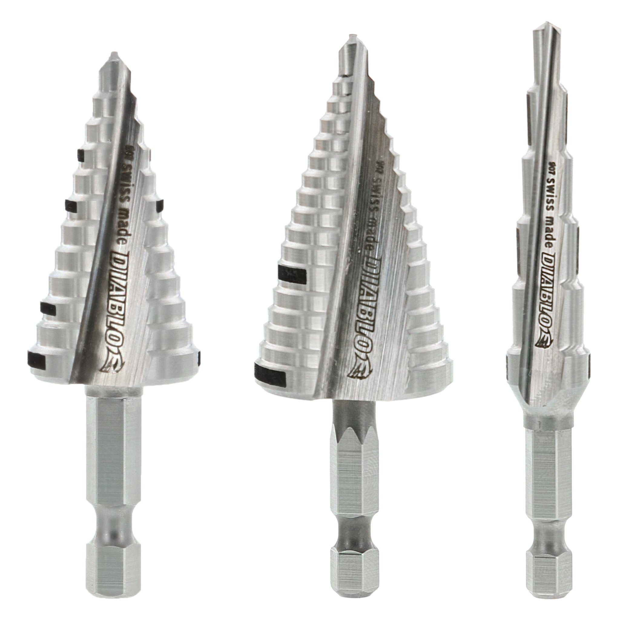 Diablo Impact Strong Step Drill Bit Set - 3 Piece | Split Point Tip for 6X Life, Accu-Grind for 2X Faster Cuts, Ideal for Electrical, Plumbing, HVAC