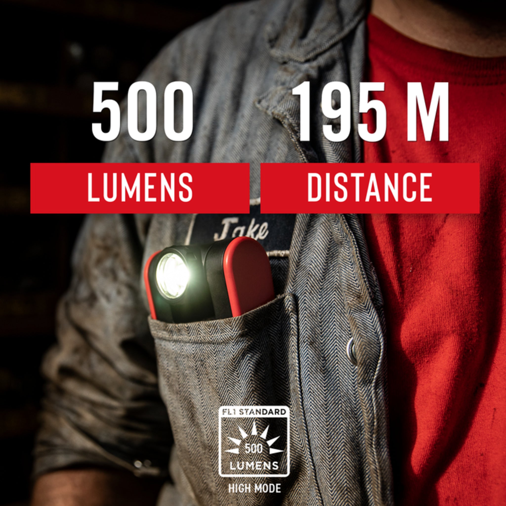 Coast® PM200 Magnetic Work Light - 500 Lumens, 195M Beam, 360° Rotating Handle, Dual Power, 45-Hour Runtime, IP54 Weather-Resistant, Durable