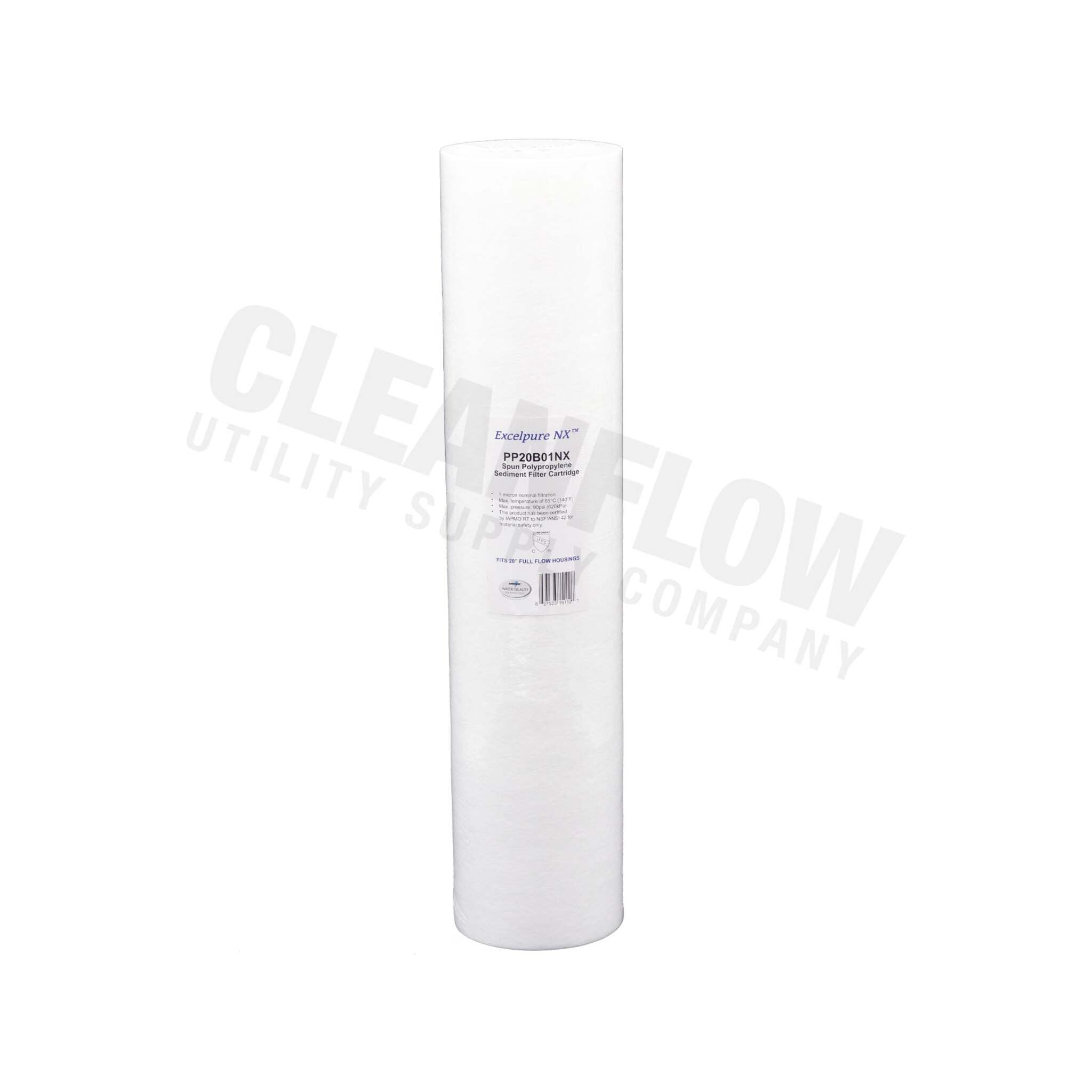 Excelpure 4.5" OD Big Blue Melt Blown Polypropylene Water Filter Cartridges, High Capacity, Sediment Removal, NSF Certified, Sizes 10" & 20" - Items