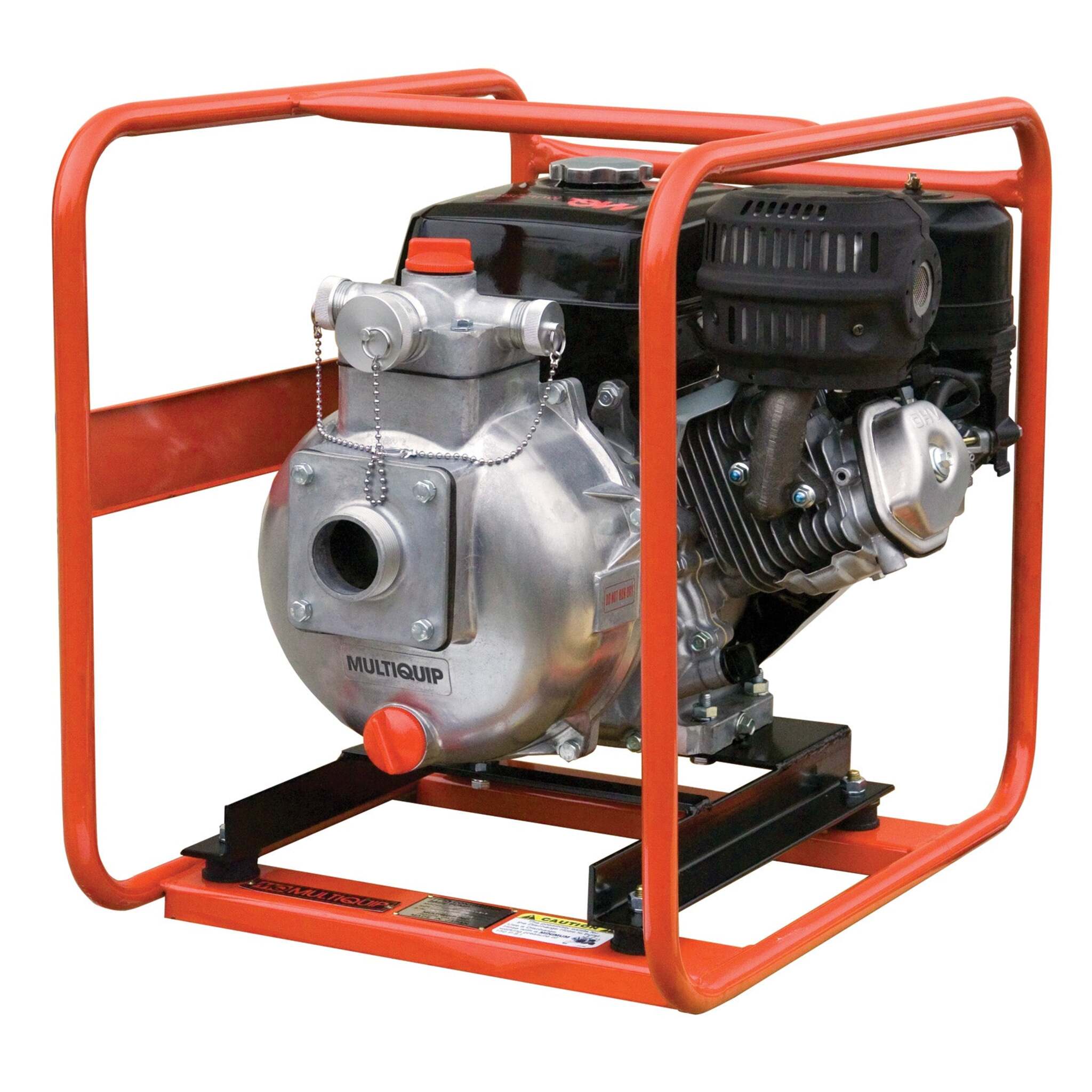 Multiquip QPT205SLT 2-Inch High Pressure Dewatering Pump with Honda GX240 Engine | 126 GPM, 312 Ft Max Head, 135 PSI, Dual Discharge Ports