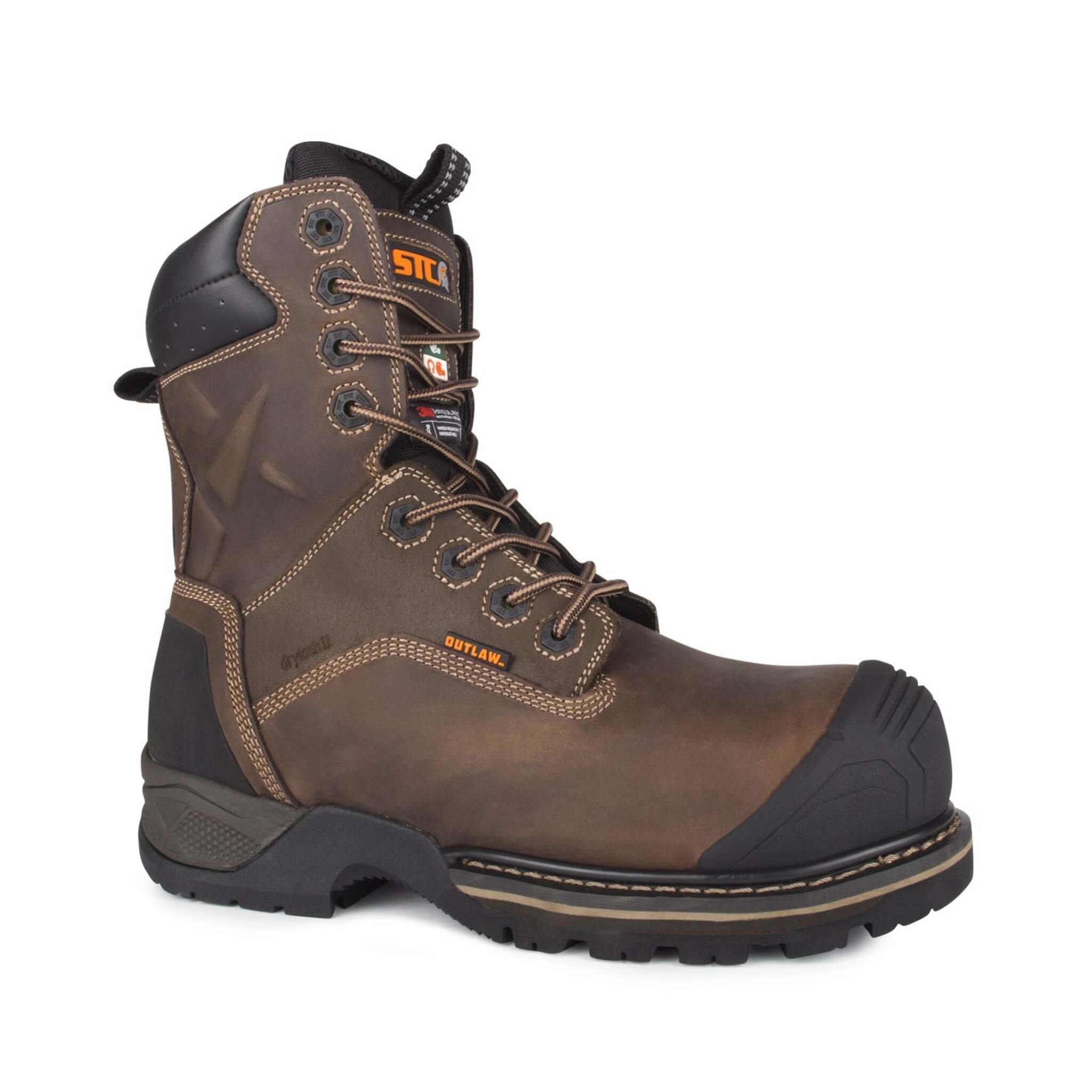 STC Rebel Brown 8 Leather Work Boots Waterproof Membrane