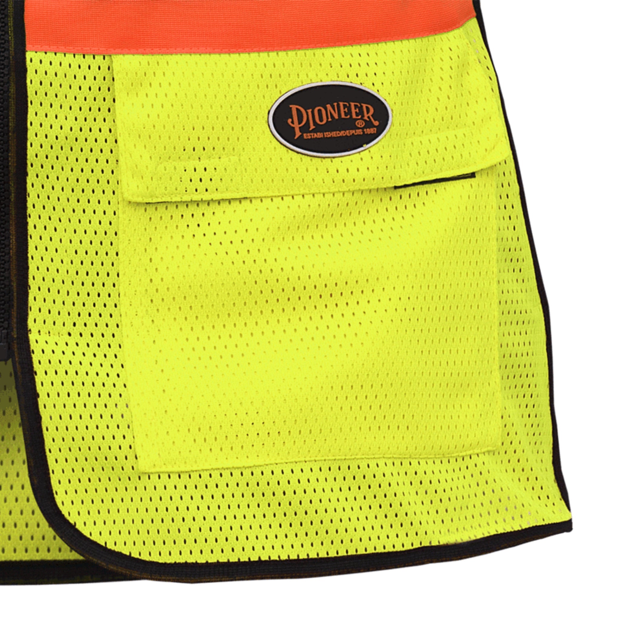 Pioneer Women's Hi Vis Safety Vest, CSA Poly Mesh, Breathable, Tear-Away, Reflective, Multi-Pocket, Zipper Front – Enhanced Visibility & Comfort | Sizes XS-XL - Items