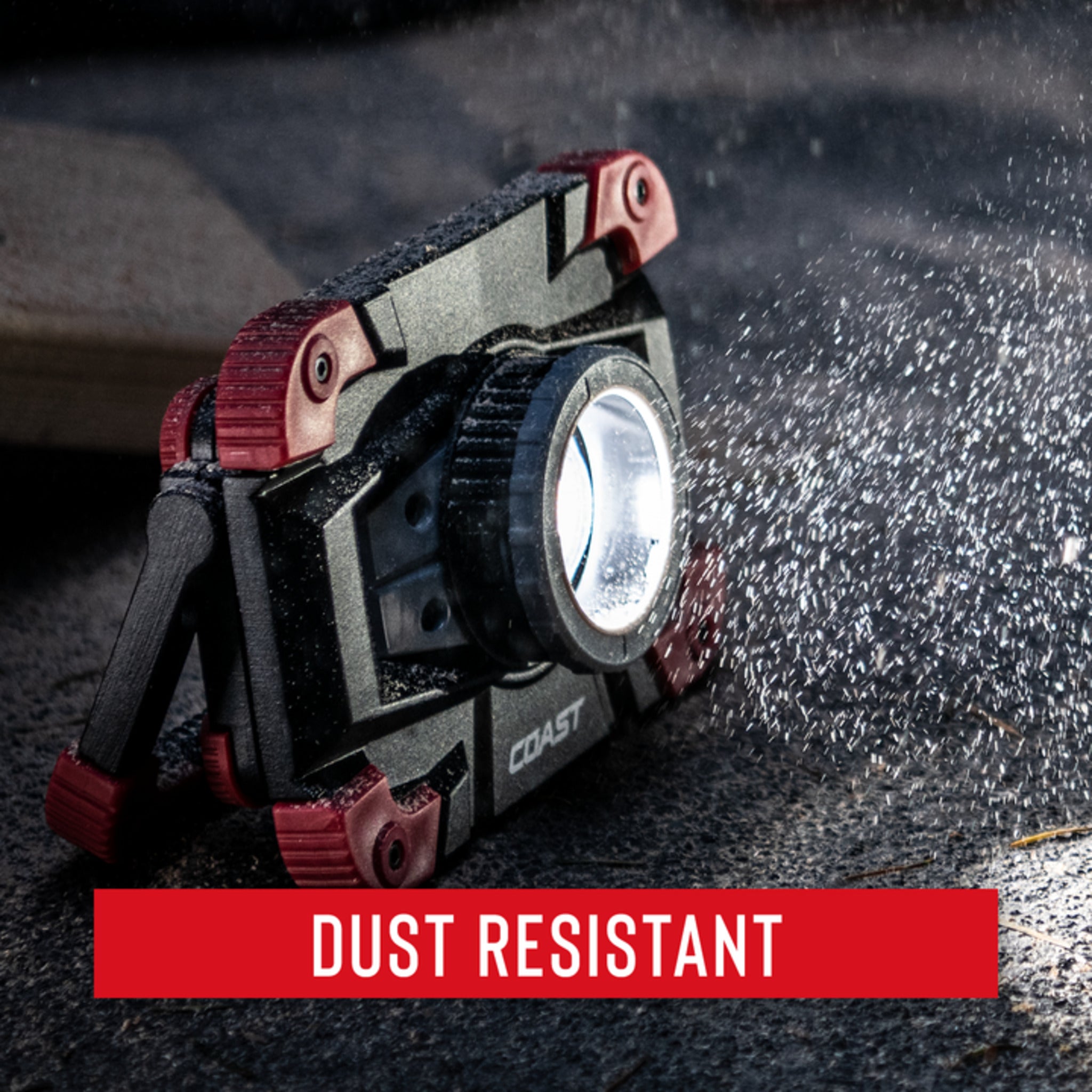 Coast® WLR1 Rechargeable Focusing Work Light - 1250 Lumens, 77M Beam, TWIST FOCUS™, 13-Hour Runtime, Dual Power, USB Power-Out, IP54 Rated