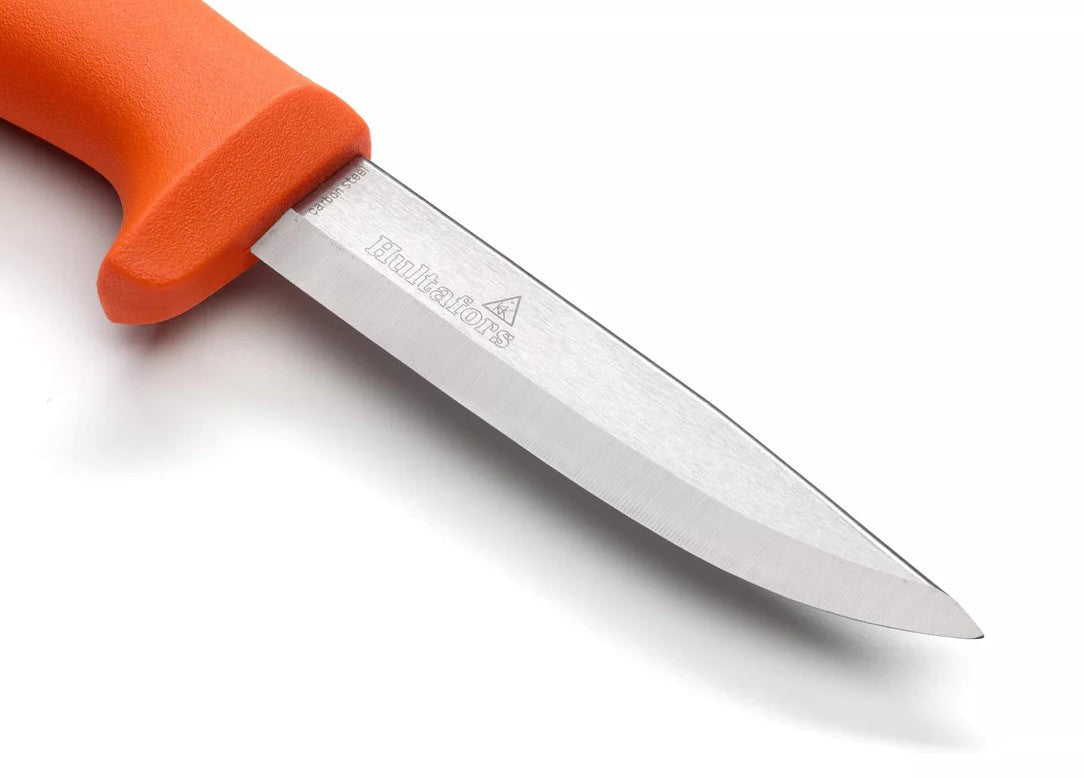 Craftsman's Knife HVK with 93 mm Hardened Carbon Steel Blade – Drop Point Design with Holster & Button-Clip Function for Secure, Easy Access