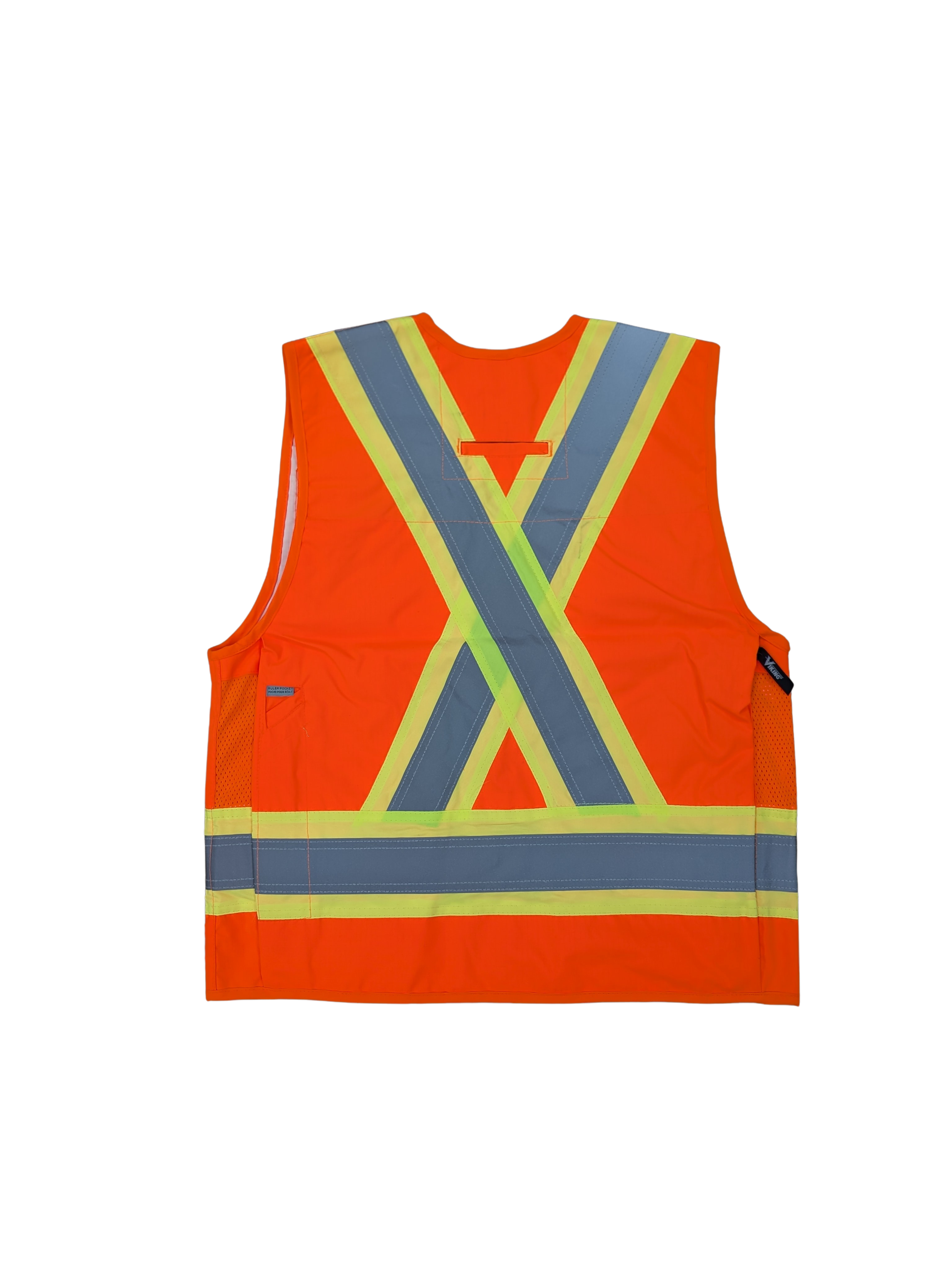 Viking Professional® 3995FR Journeyman 300D Trilobal Rip-stop Flame Resistant Surveyor Vest with Hi-Vis Reflective Tape and Multiple Storage Pockets