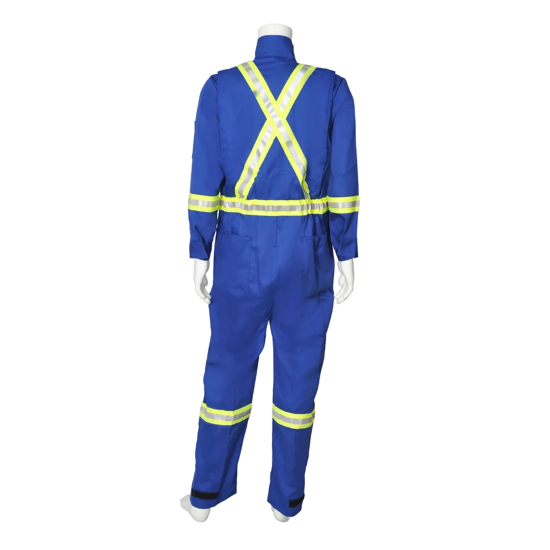 Viking® Firewall FR® 40677 CSA High-Vis Striped Coveralls | Flame-Resistant, NFPA 2112, PPE Cat 2, for Hazardous Work Environments | Sizes XSR–5XLR