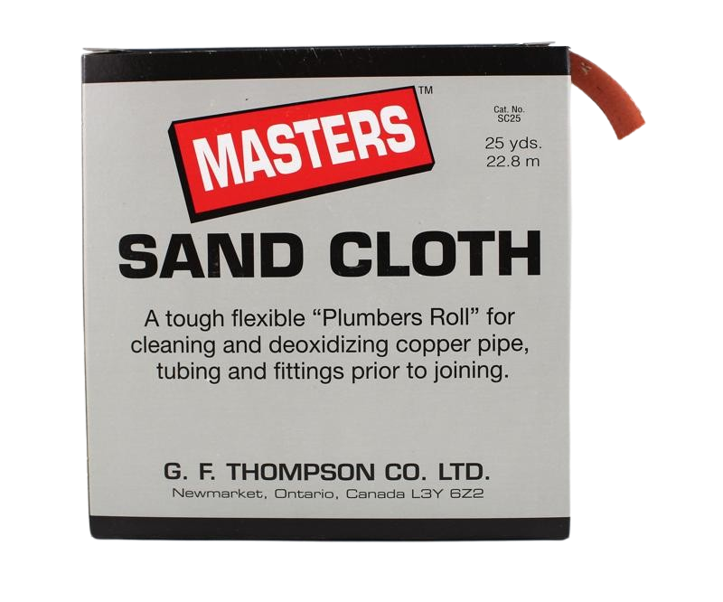 MASTERS® SC25 Sand Cloth Roll – 25 yd x 1-3/8", 120 Grit, Cloth Backing for Copper & Metal Cleaning