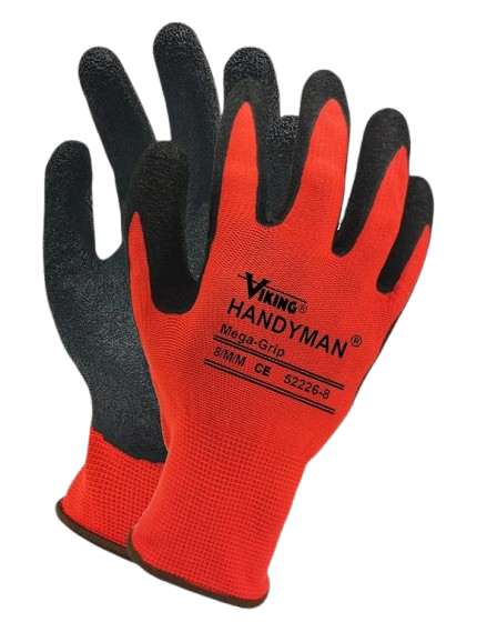 Viking Handyman® MegaGrip Work Gloves – Textured Rubber Palm Polyester Knit Gloves with Superior Grip, Flexibility, and EN388-Rated Protection
