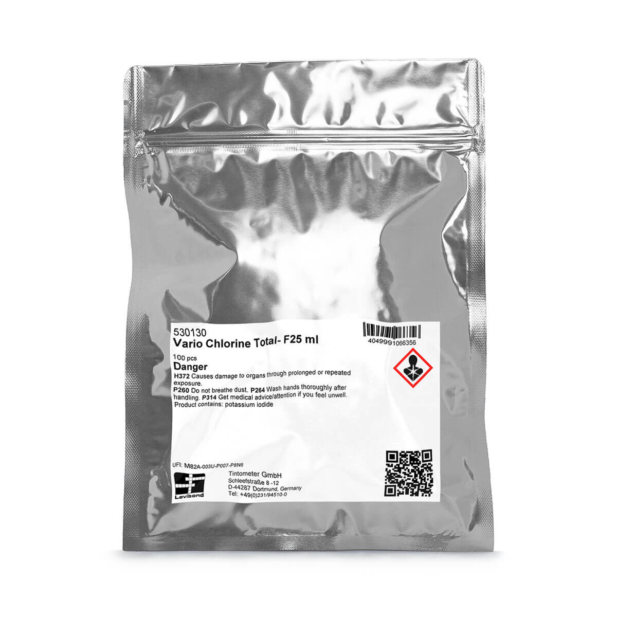 Lovibond VARIO 530130 DPD Total Chlorine Powder Pillows, 25 mL Sample, 100 Pack