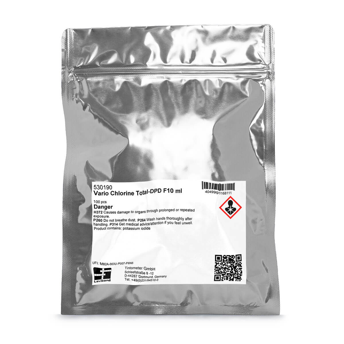 Lovibond VARIO 530190 DPD Total Chlorine Powder Pillows, 10 mL Sample, 100 Pack