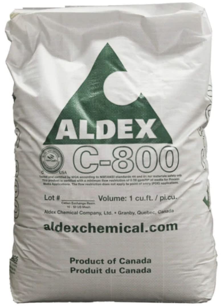 Aldex C-800 Water Softening Resin – NSF 44 & 61 Certified High Capacity Cation Resin (Sodium Form)