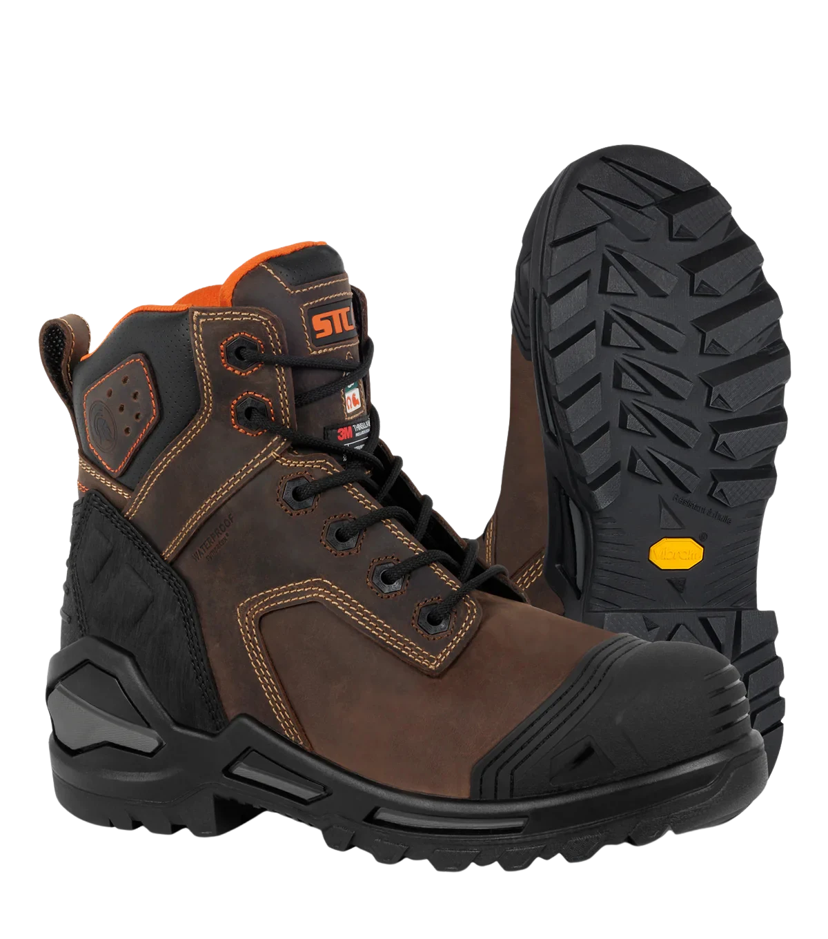 Blade6 brown 6-inch waterproof leather work boots with Vibram Megarip Pro outsole
