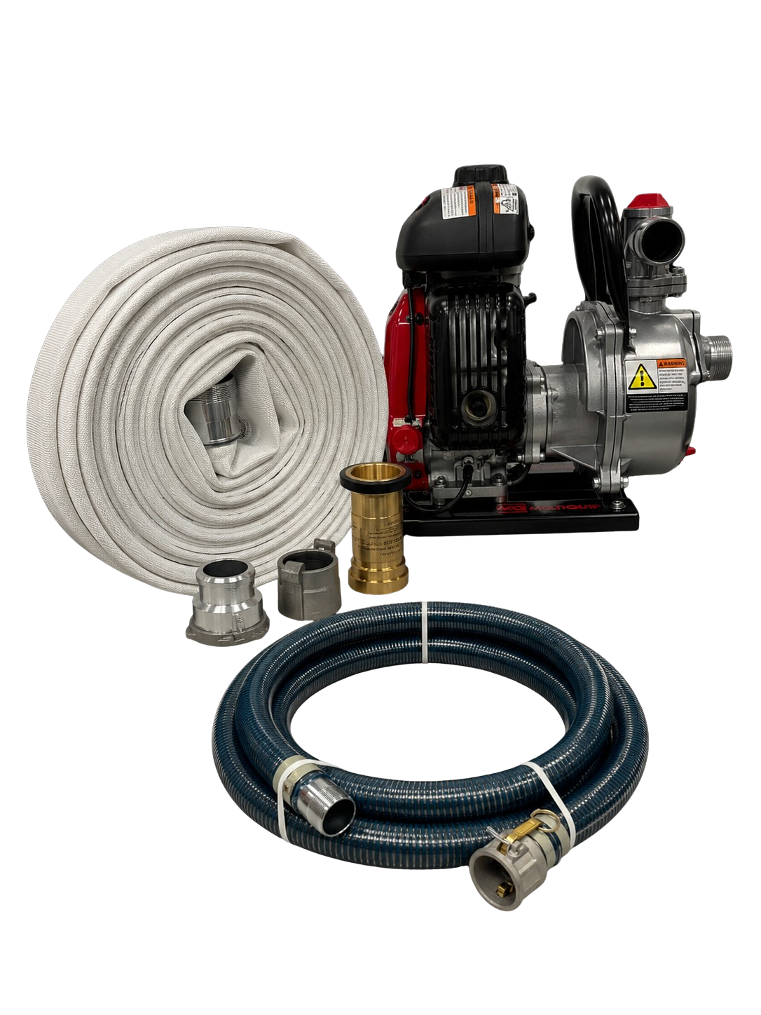 Multiquip QP15HP 1.5-Inch High Pressure Dewatering Pump with Honda Gas Engine | 56 GPM, 86 PSI, 197 Ft Head, Lightweight and Portable Design