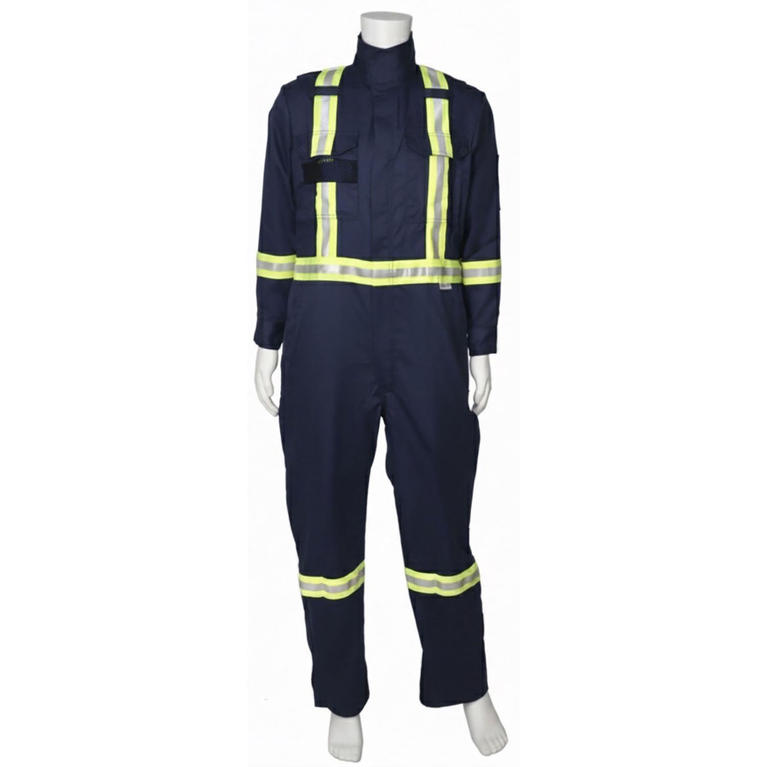 Viking® Firewall FR® 40677 CSA High-Vis Striped Coveralls | Flame-Resistant, NFPA 2112, PPE Cat 2, for Hazardous Work Environments | Sizes XSR–5XLR