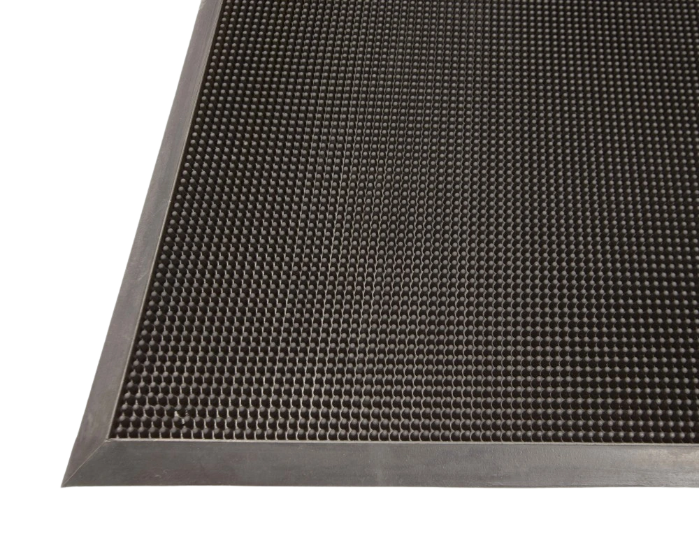 Close-up of Edgewood Gritstop Fingermat heavy-duty rubber scraper entrance mat with fingertip surface.