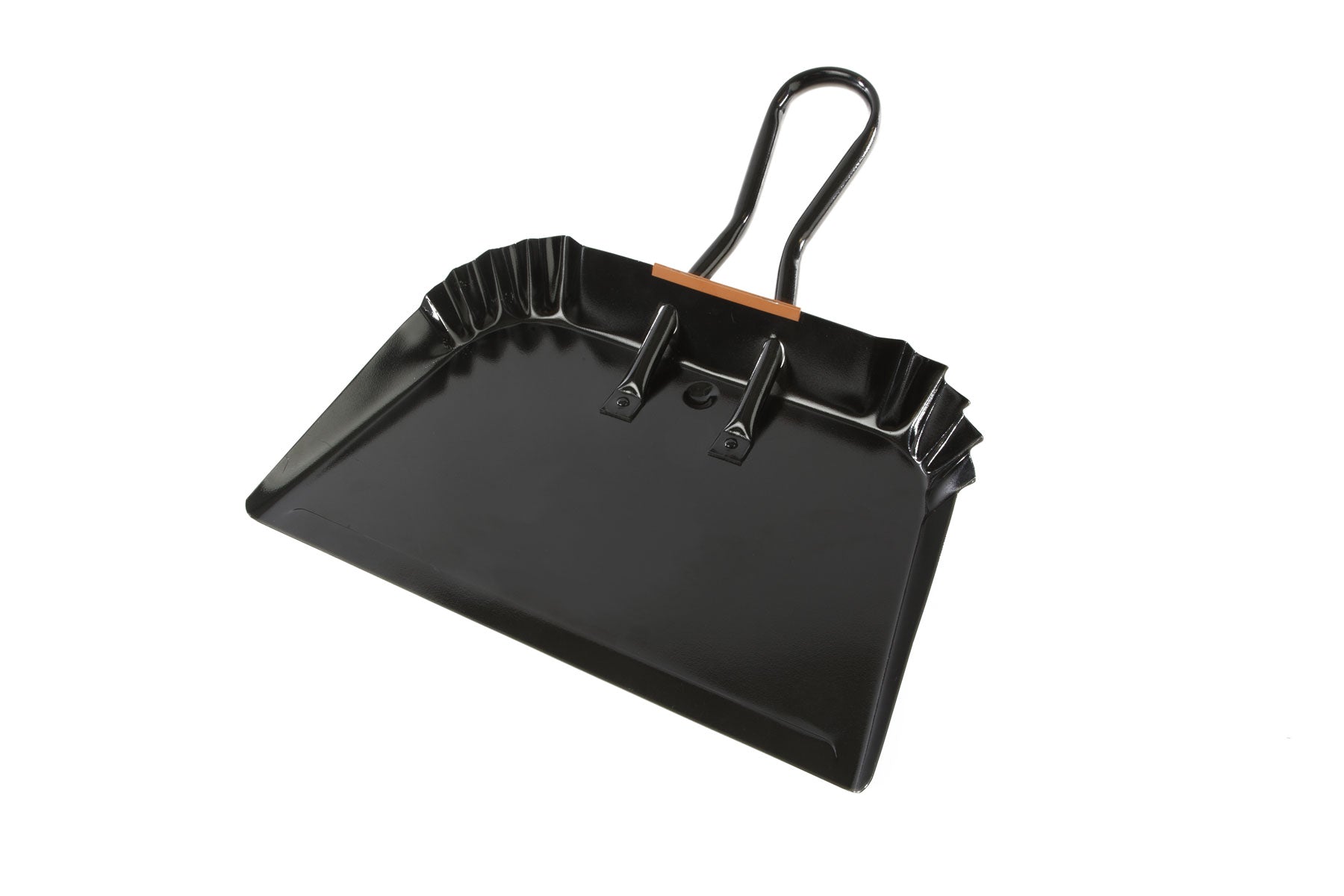 Heavy-Duty 16" Metal Dust Pan – Durable Flat-Laying Steel Design with 9" Handle and Extra-Wide 16" Face for Fast, Hands-Free Debris Collection