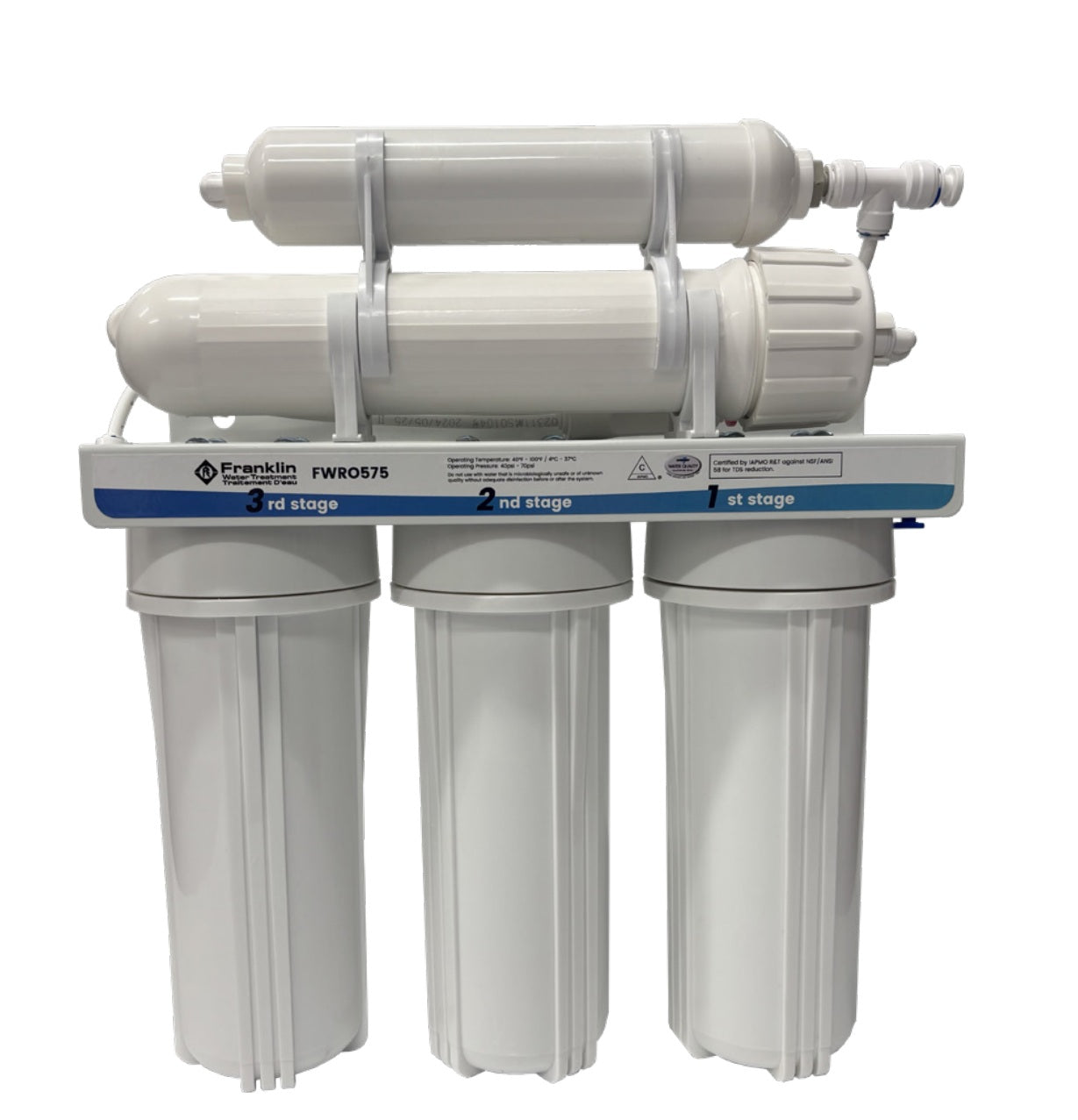 Franklin FWRO575 5-Stage Reverse Osmosis Drinking Water System – 75 GPD with Faucet and Storage Tank