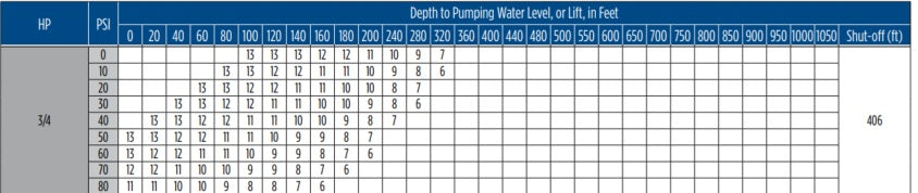 Franklin Electric 10FS07S4-3W230 FS Flow chart